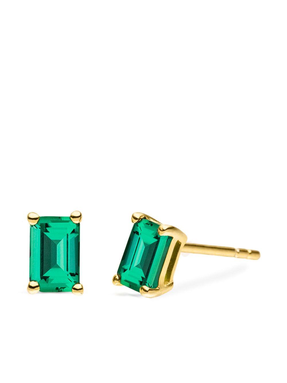 14kt yellow gold Eden emerald stud earrings Product Image