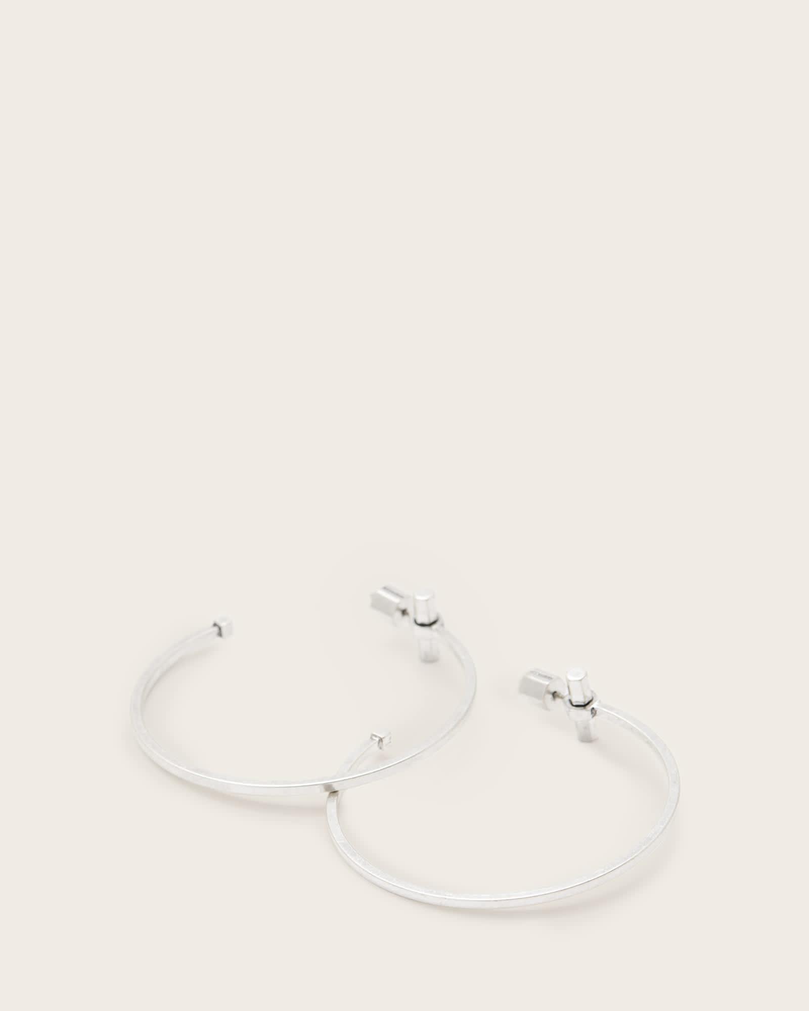 Hex Hoop Earring WARM SILVER | ALLSAINTS US Product Image