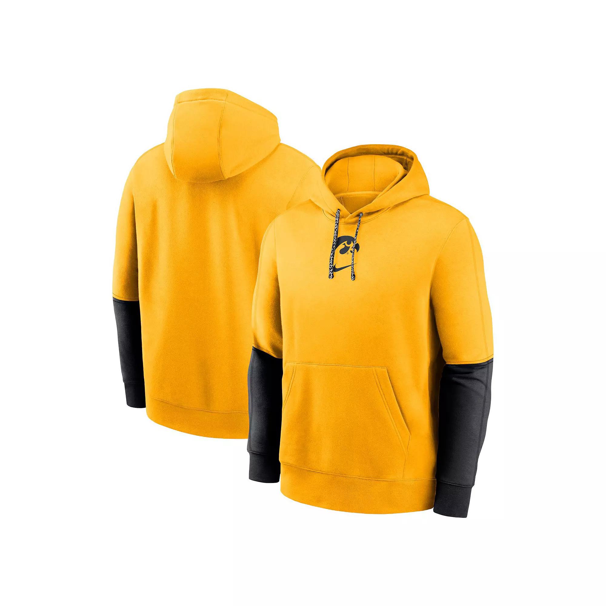 Men's Nike Gold/Black Iowa Hawkeyes 2024 Sideline Club Pullover Hoodie,  Product Image