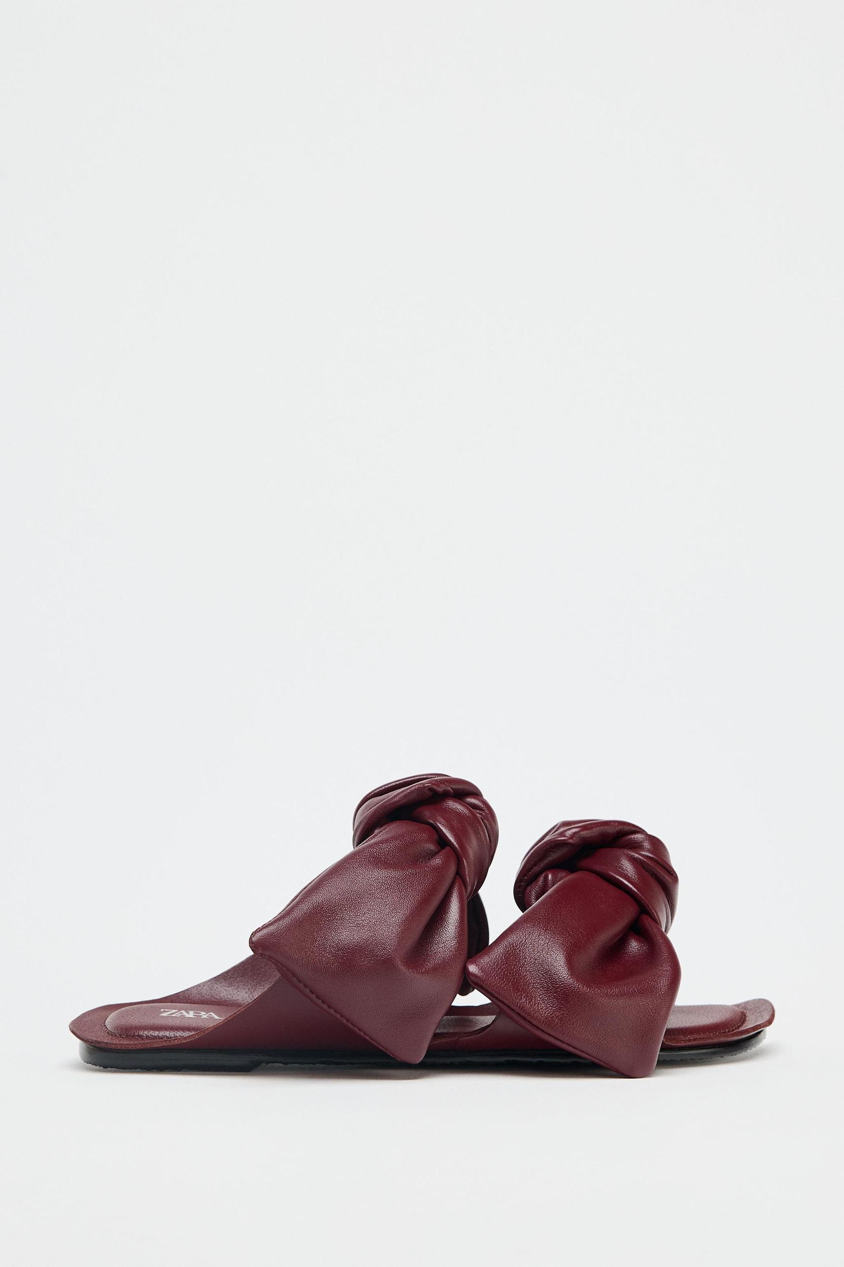 LEATHER BOW SANDALS Product Image