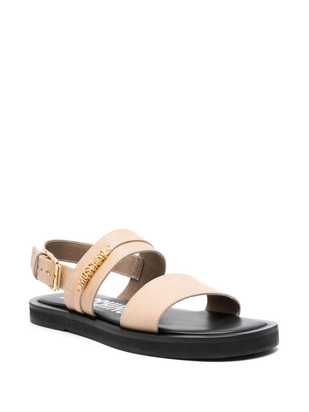 logo-lettering leather sandals Product Image