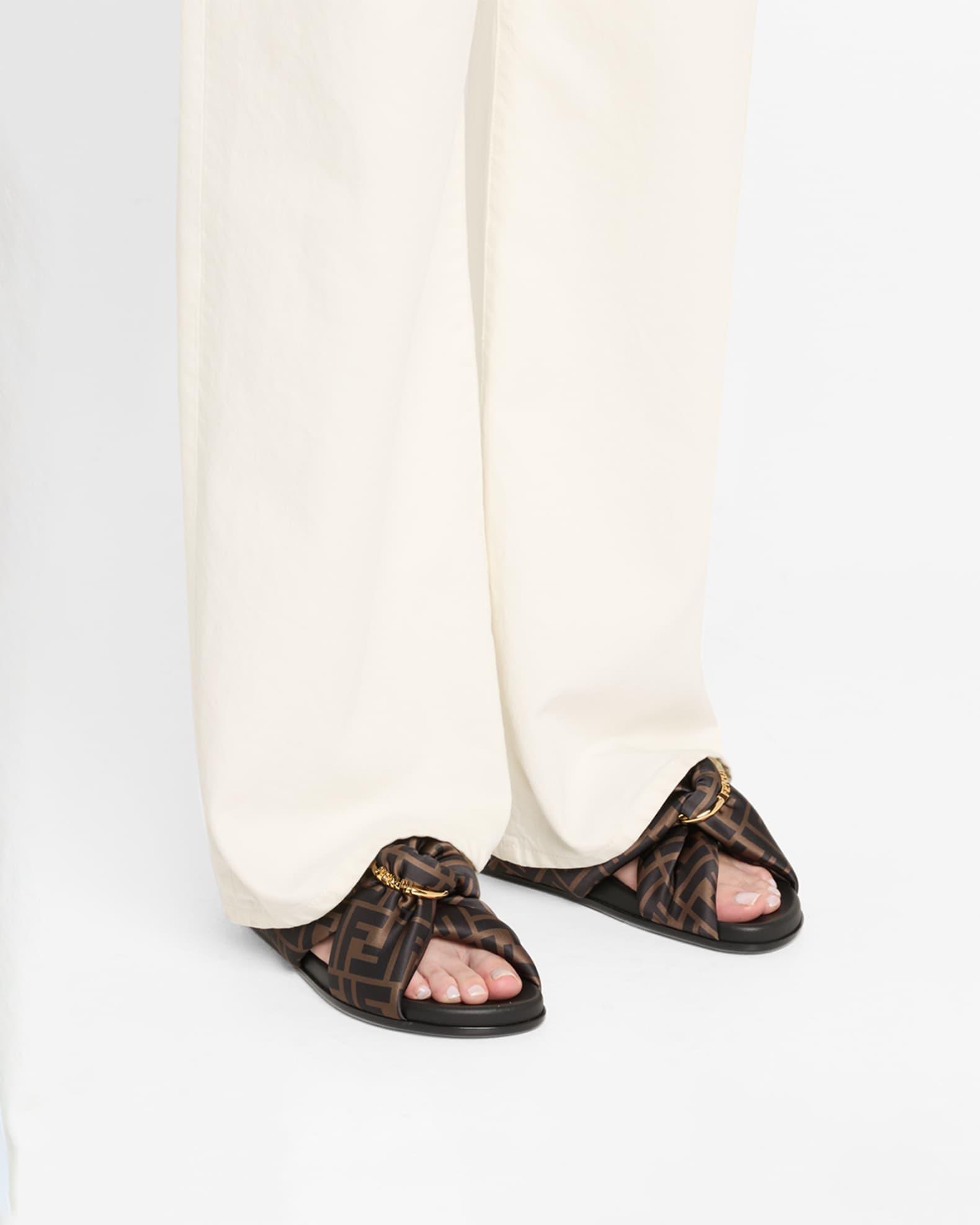 Feel FF Satin Slide Sandals Product Image