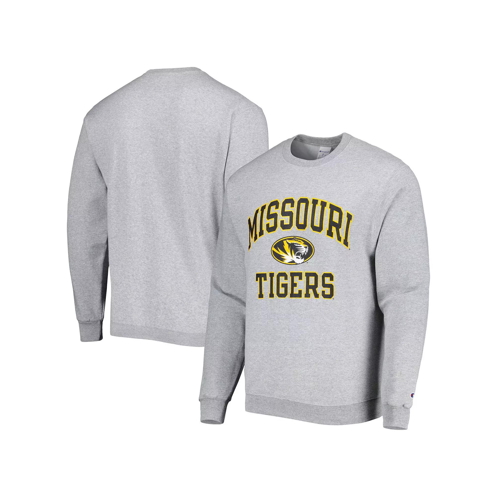 Men's Champion Heather Gray Missouri Tigers High Motor Pullover Sweatshirt,  Product Image