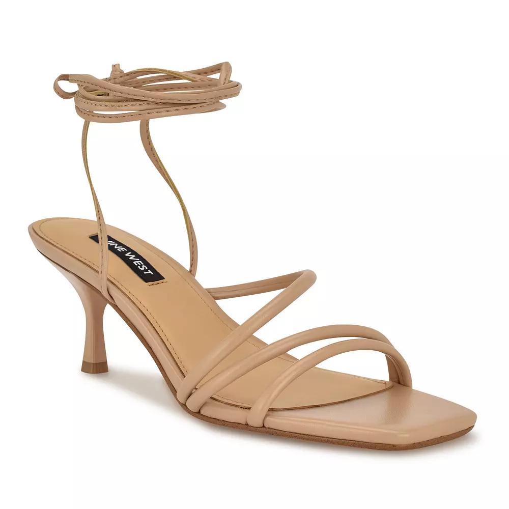 Nine West Hendy Square Toe Tapered Heel Women's Dress Sandals, Size: 12, Light Natural Product Image