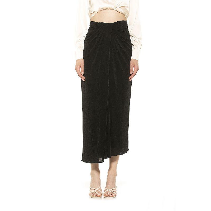 Women's ALEXIA ADMOR Jeanette Front Draped Slinky Midi Skirt, Size: XL, Blush Product Image