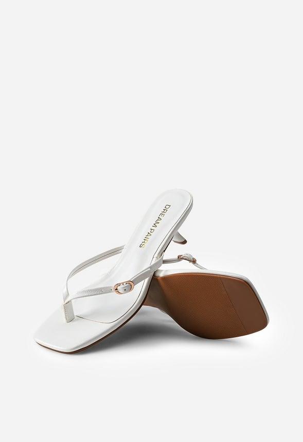 Square-Toe Kitten Heel Sandals Product Image