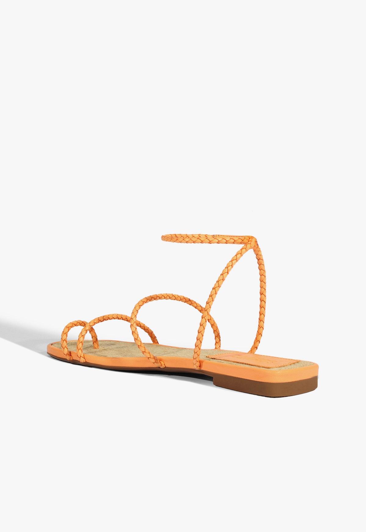 Kaya Orange Leather Flat Sandal Product Image