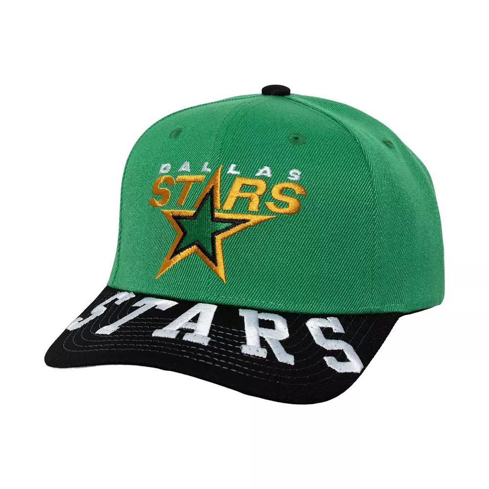 Men's Mitchell & Ness Kelly Green/Black Dallas Stars Underarch Two-Tone Pro Crown Snapback Hat, Str Green Product Image