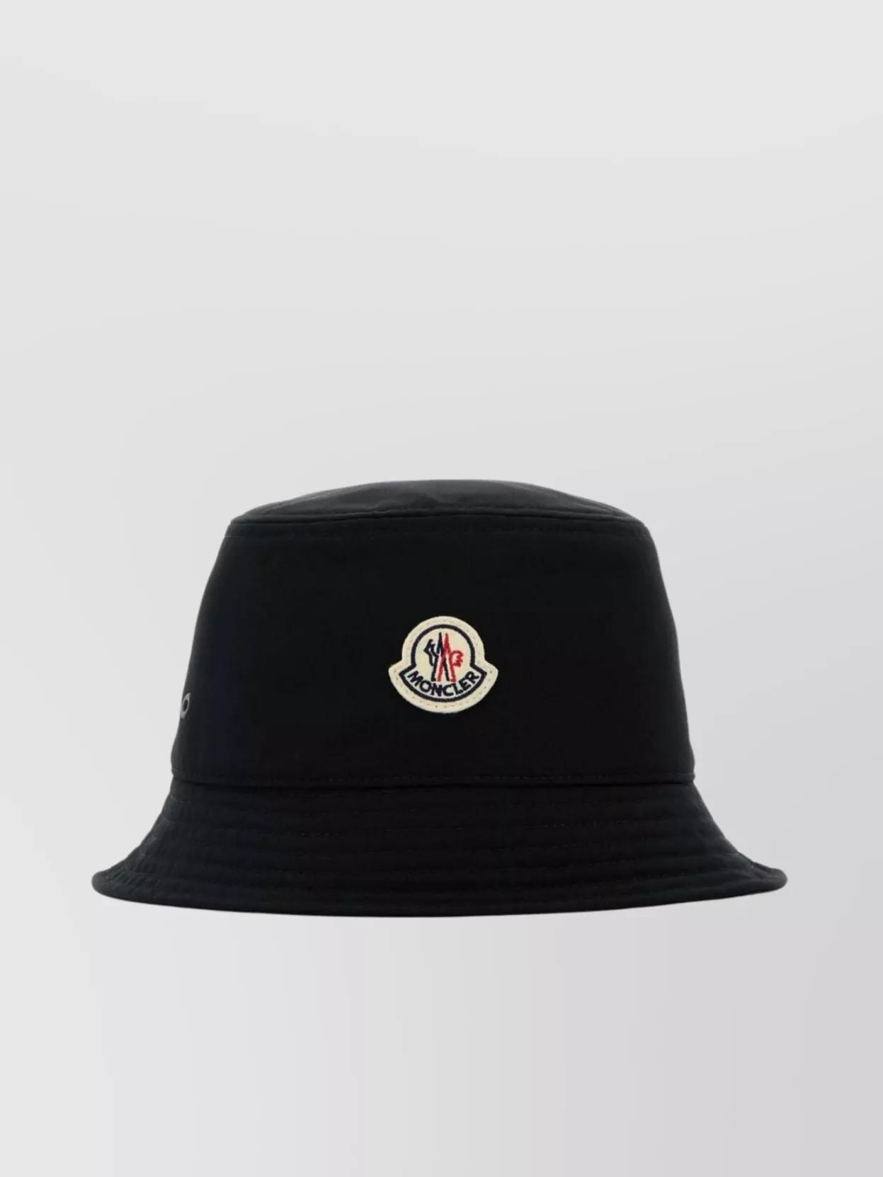 MONCLER Cotton Blend Bucket Hat Accessories In Black Product Image