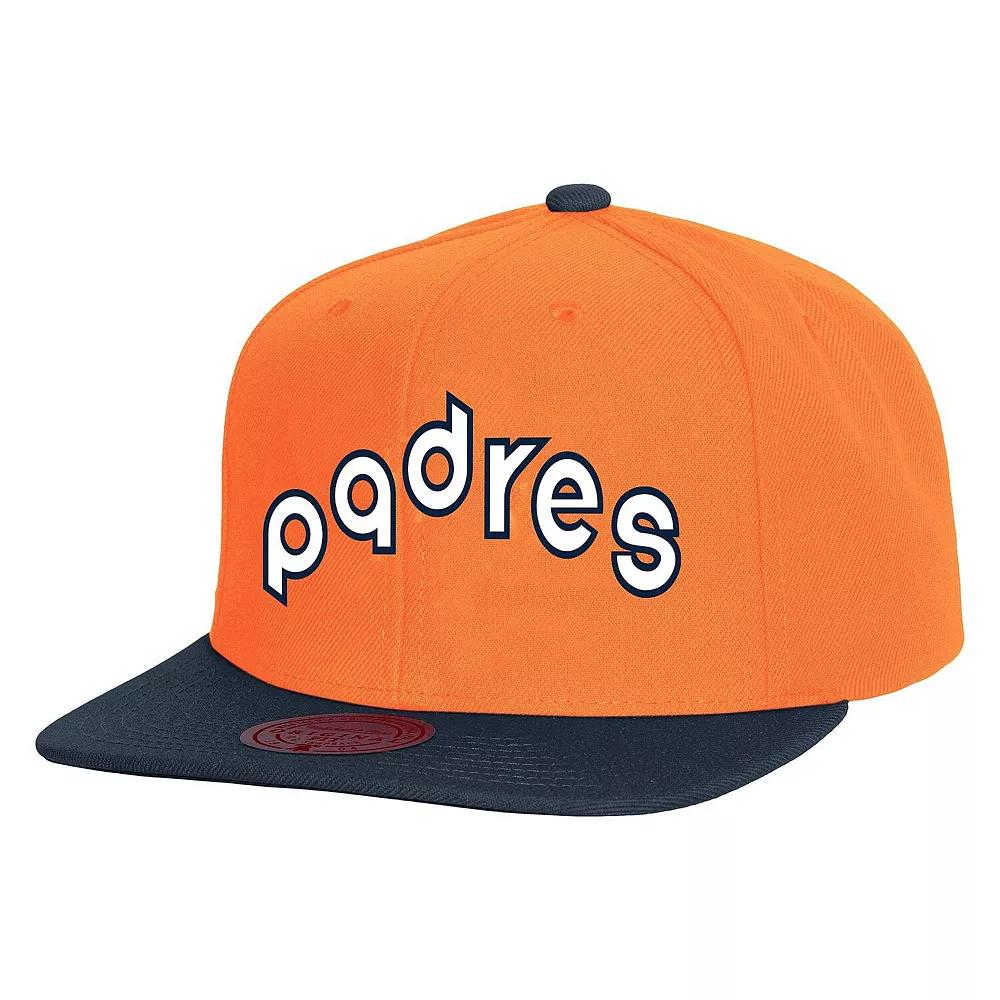 Men's Mitchell & Ness Orange San Diego Padres Cooperstown Collection Basic Flip Snapback Hat Product Image
