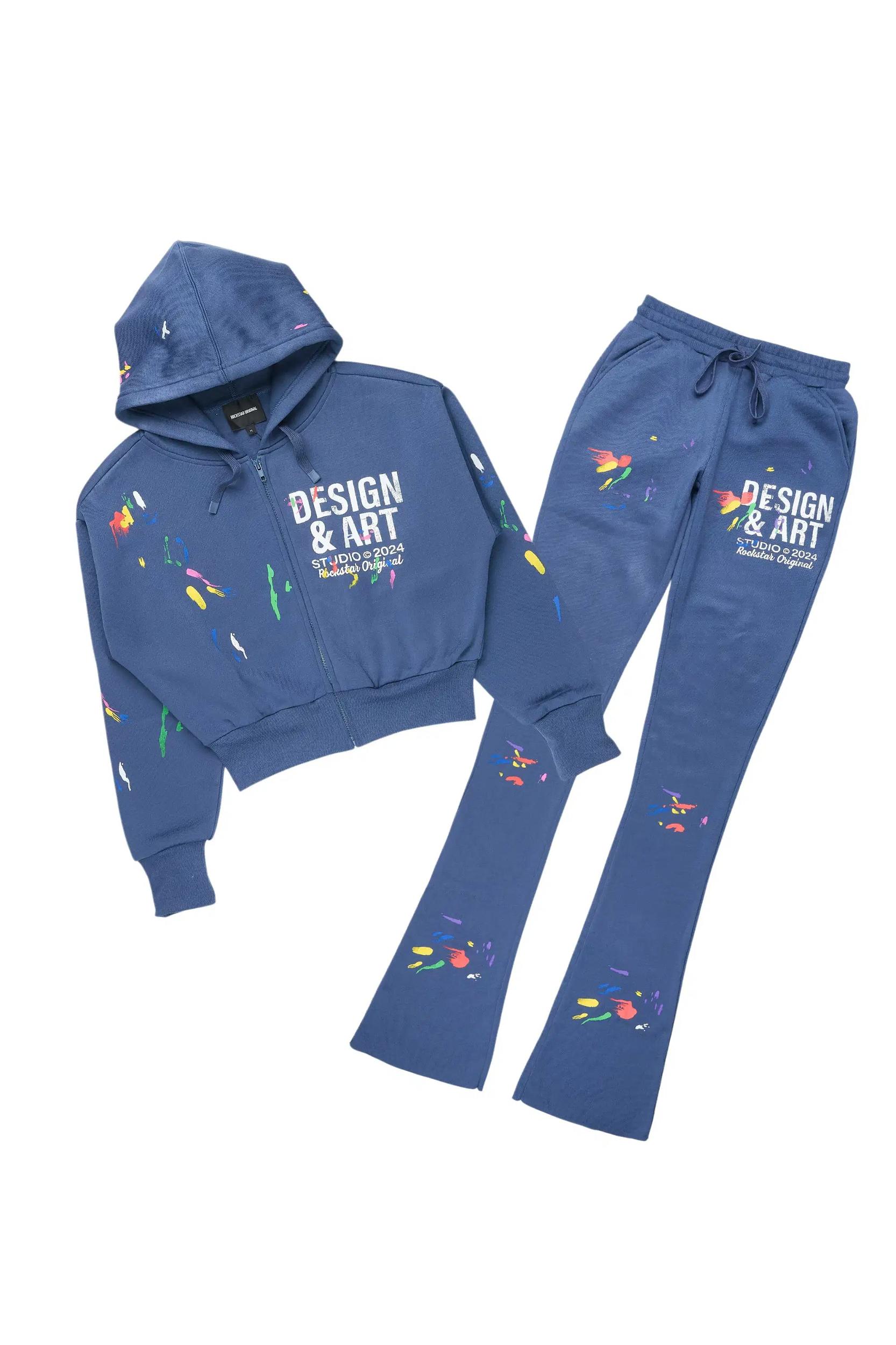 Kristiane Navy Crop Super Stacked Trackset Female Product Image