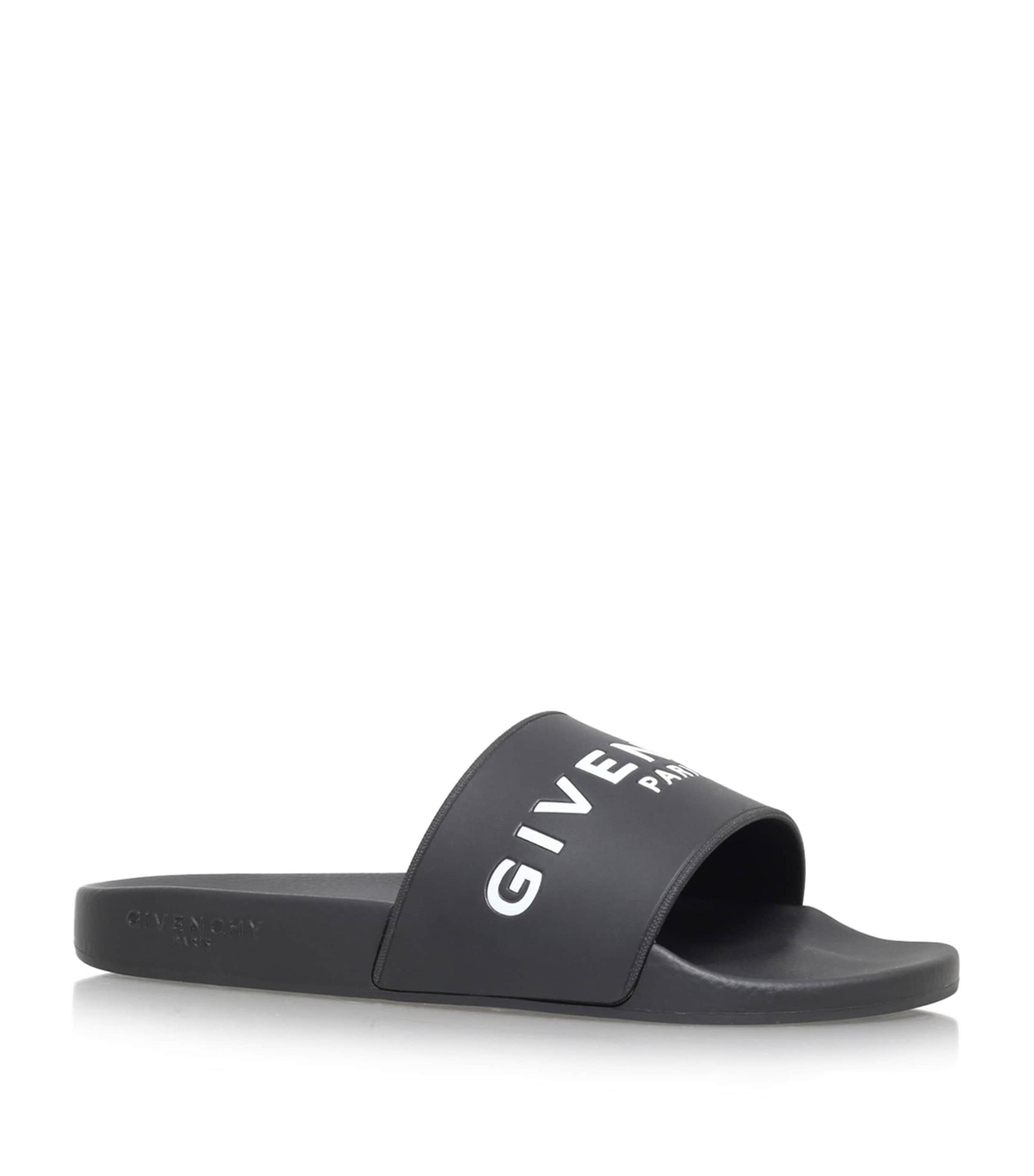 Black Logo-Print Pool Slides Product Image