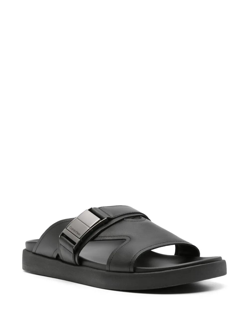 Iconic logo-buckle slides Product Image