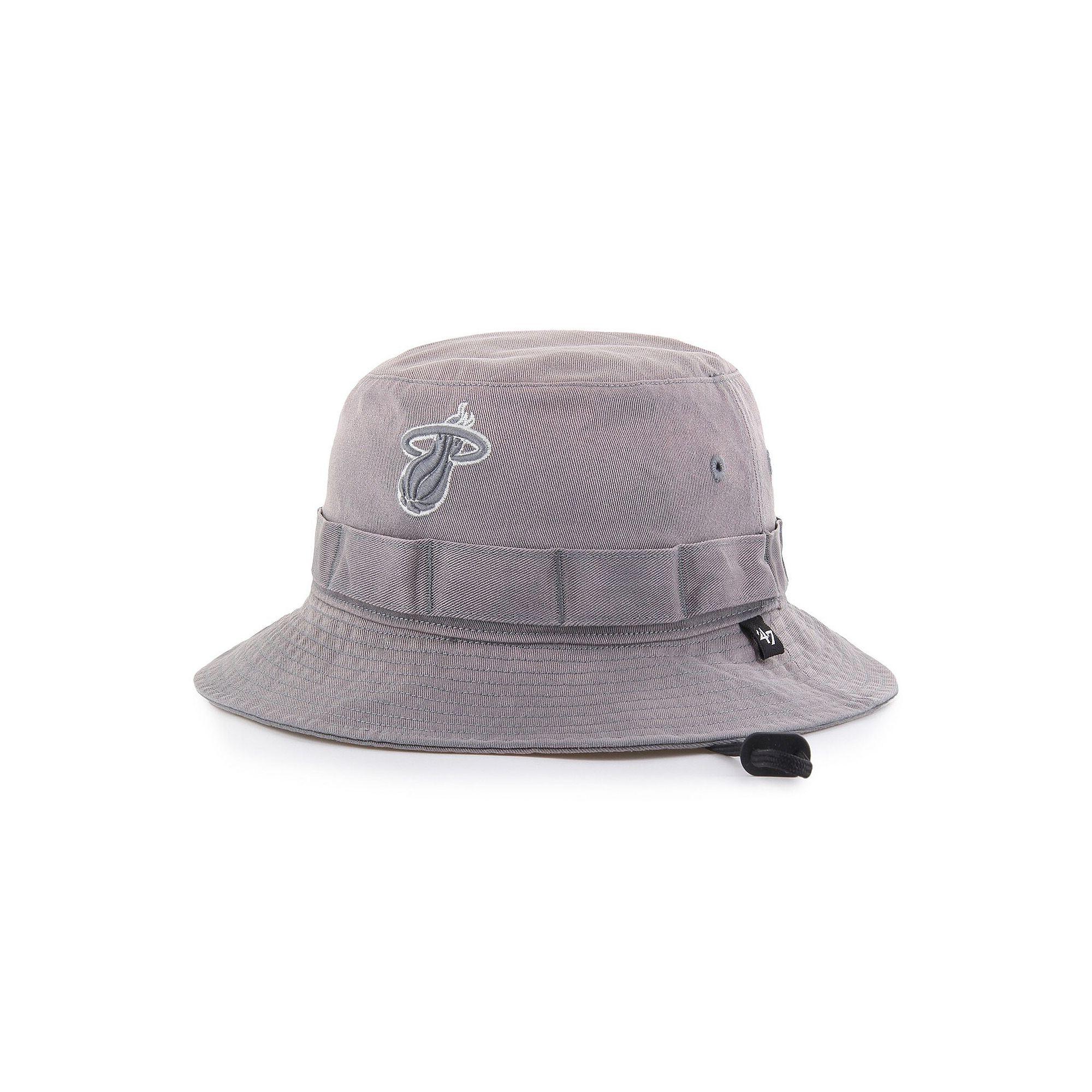 Men's '47 Charcoal Miami Heat Buxton Garment Washed Bucket Hat Product Image