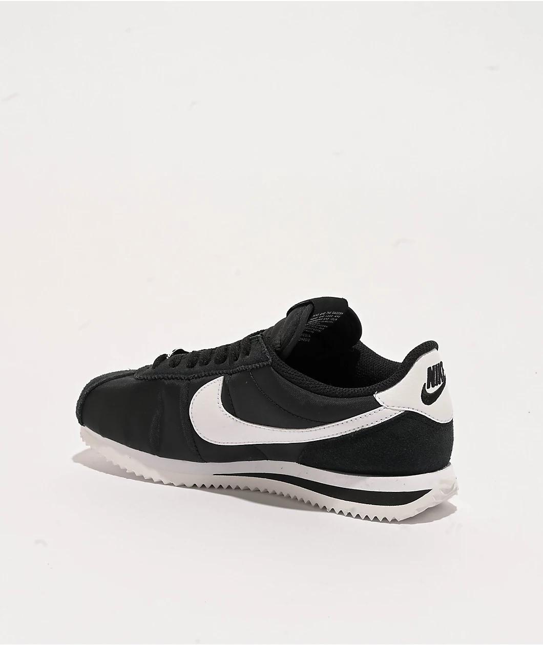 Nike Cortez Textile Black & White Shoes Product Image