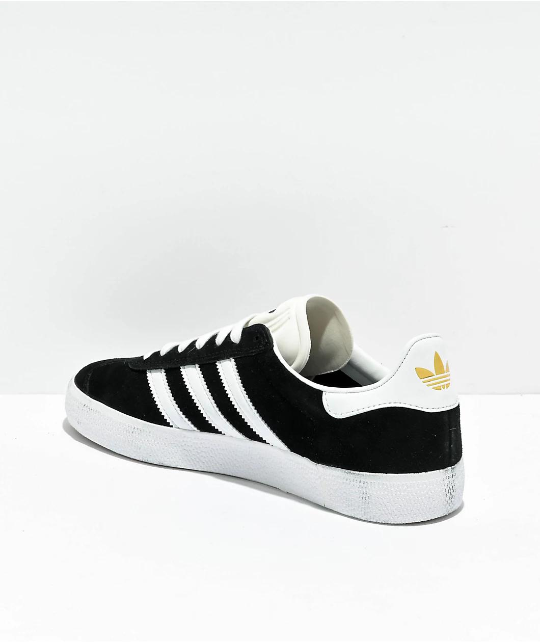 adidas Gazelle ADV Black & White Skate Shoes Product Image