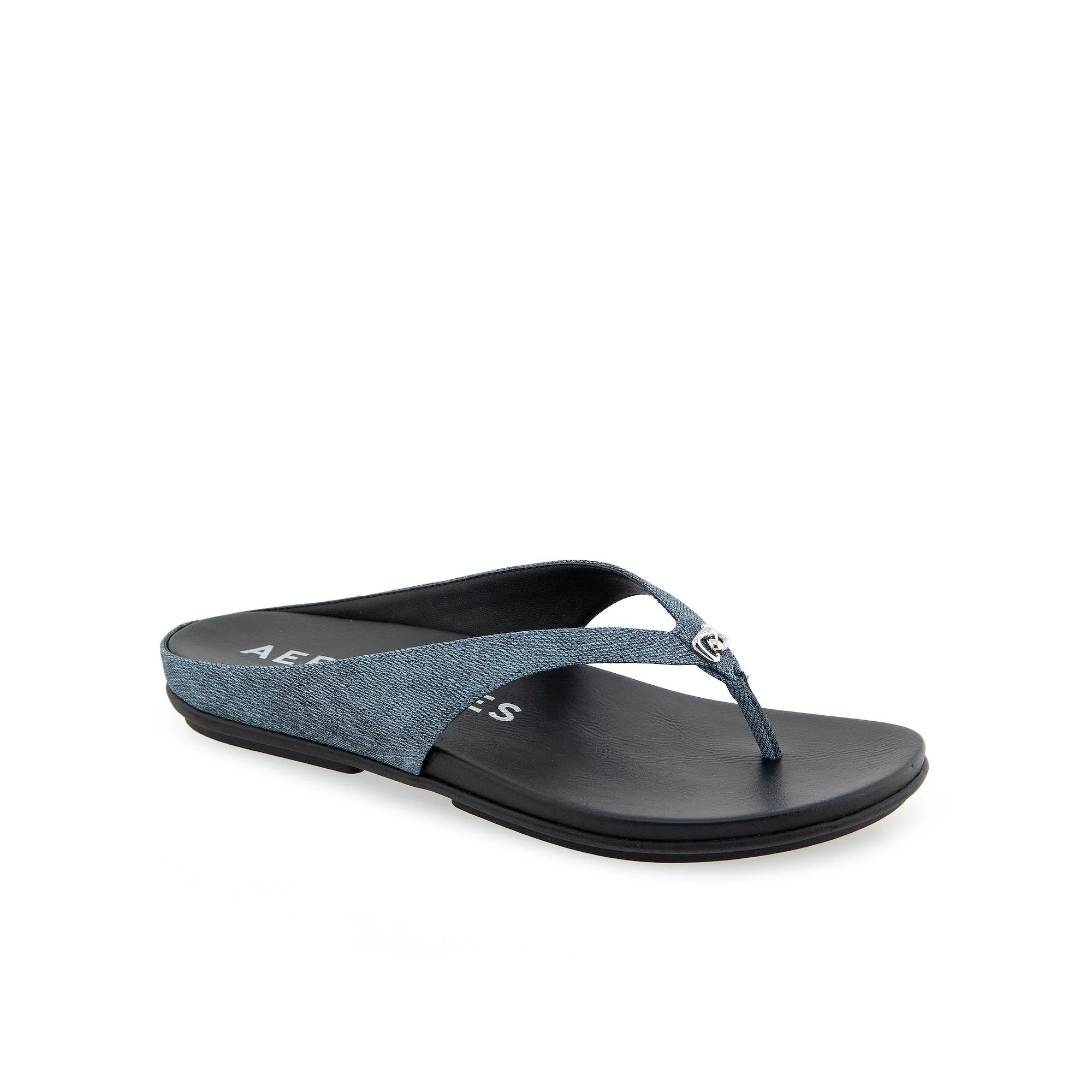 Aerosoles Fisher Women's Flat Thong Sandals, Size: 12 Medium, Blue Jean Product Image