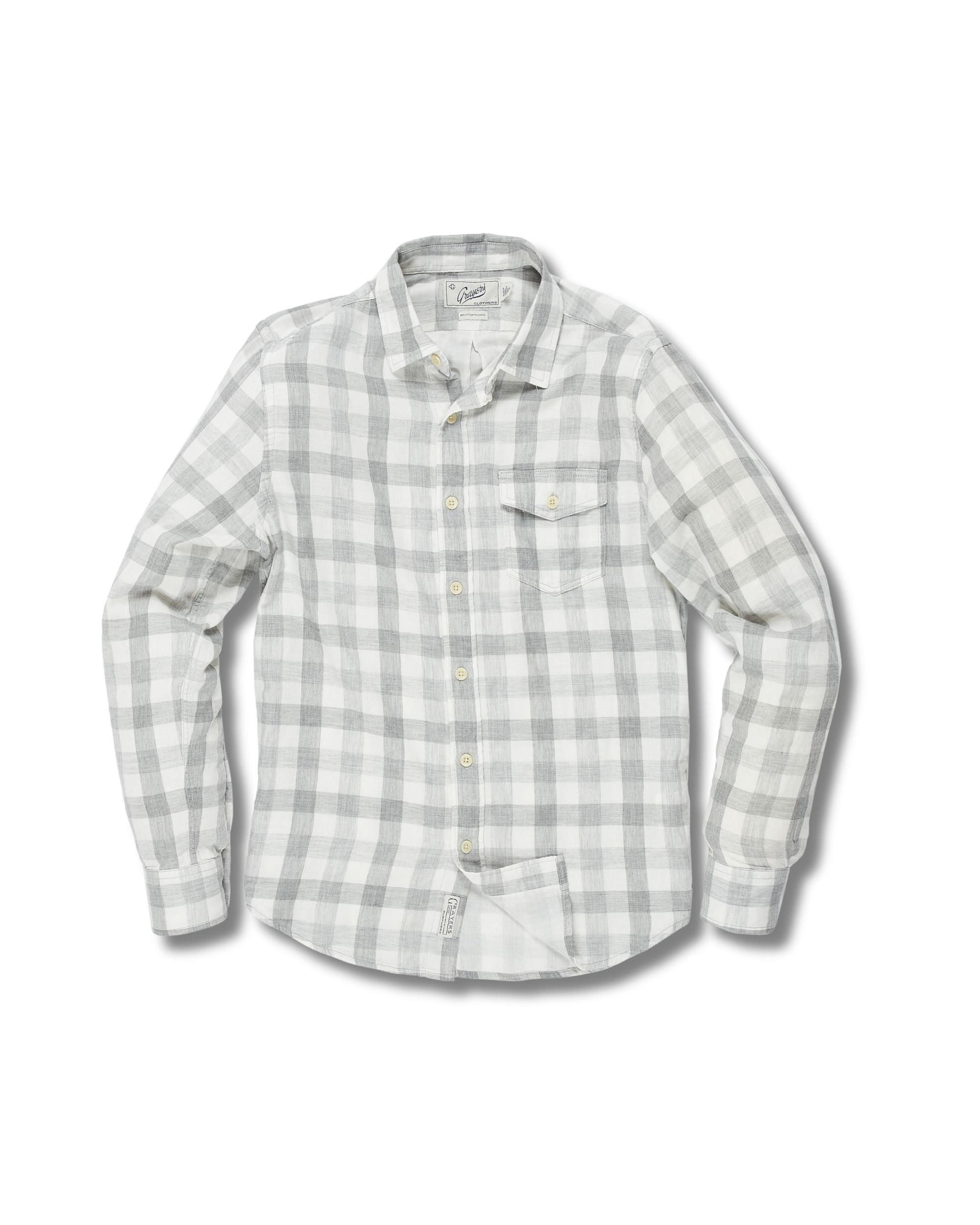 Durham Double Cloth Shirt - Heather Gray Gingham Product Image