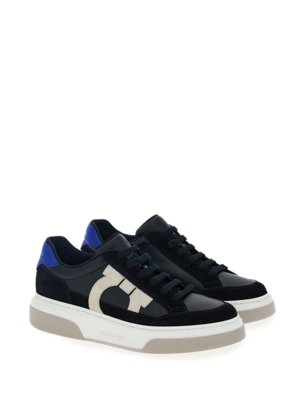 Gancini panelled leather sneakers Product Image