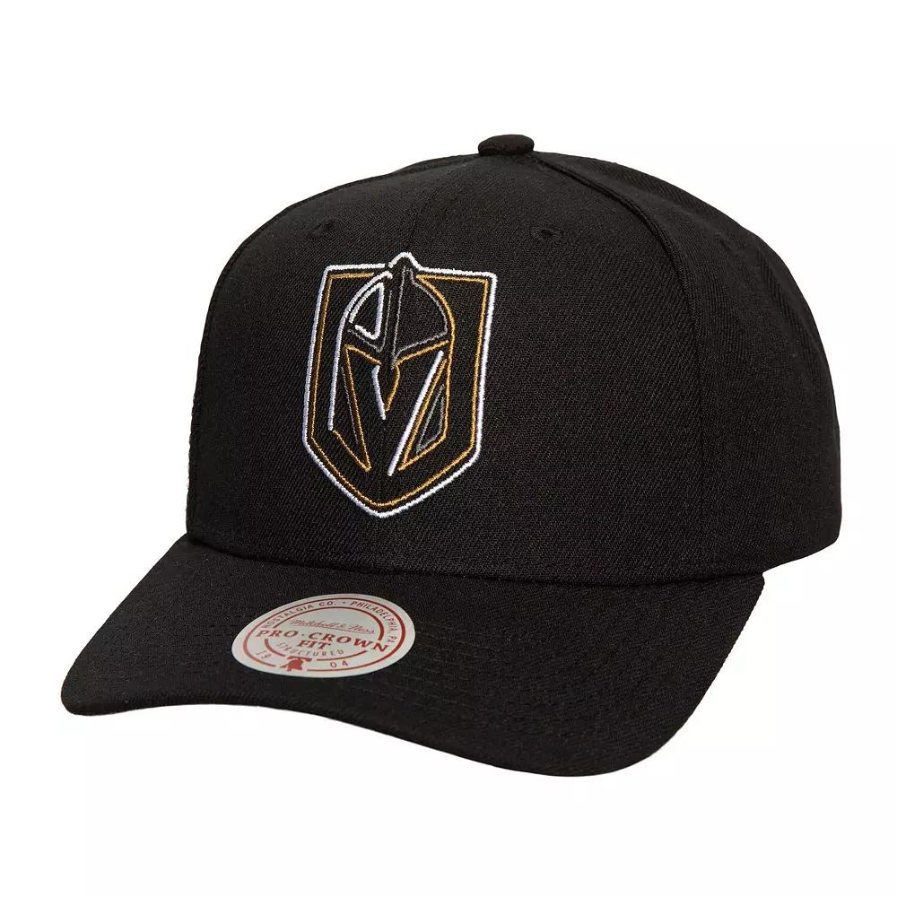 Men's Mitchell & Ness Black Vegas Golden Knights Soul Strike Neon Logo Pro Crown Adjustable Hat, Lvk Black Product Image