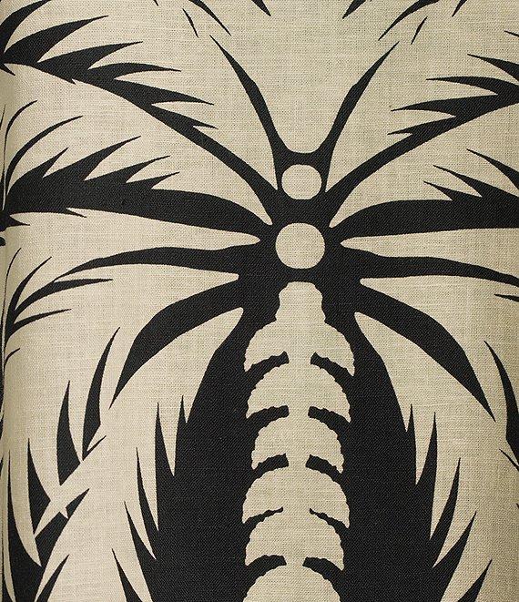 Gibson & Latimer Woven Tropical Palm Print Crew Neck Sleeveless Deep Backline Twist Caftan Dress Product Image