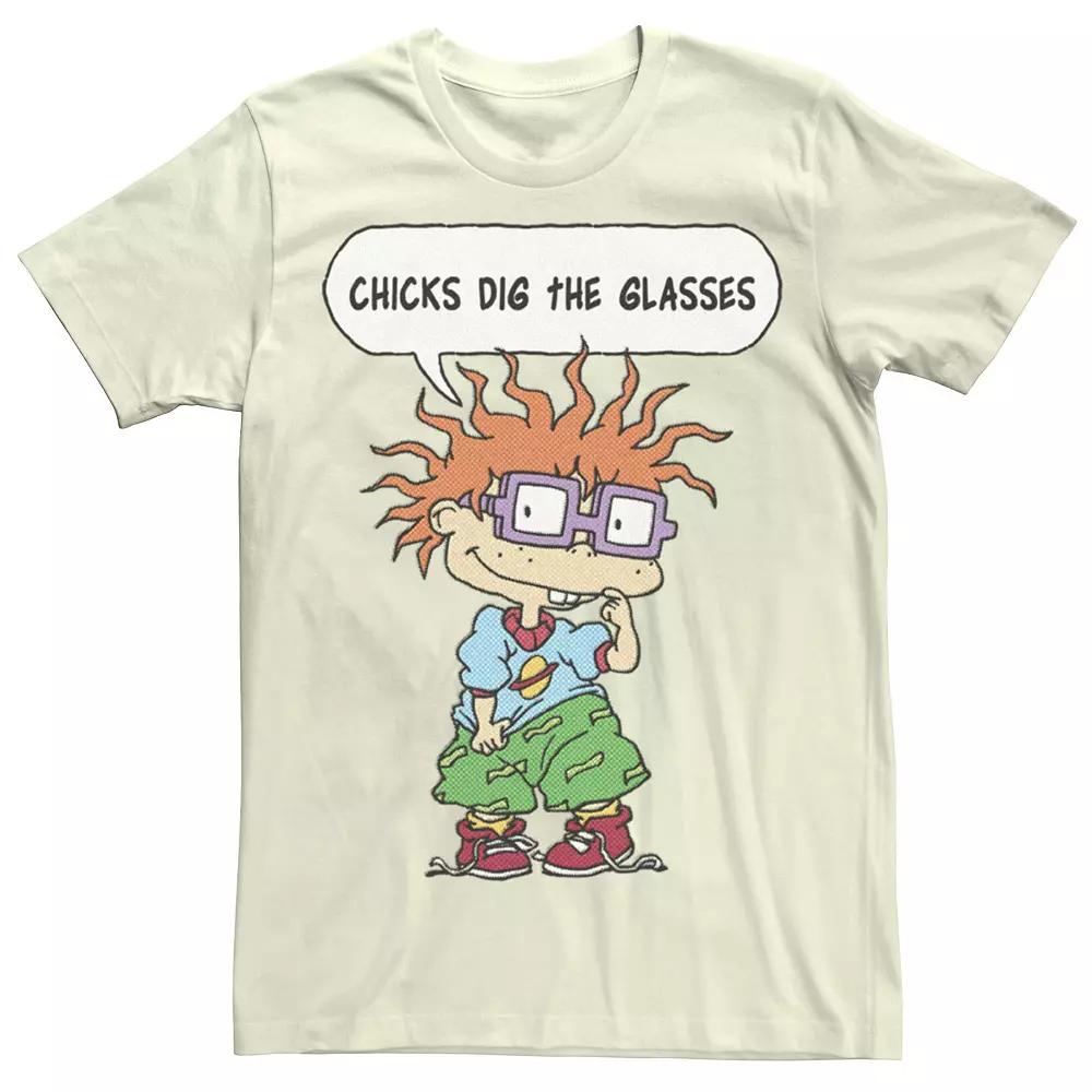 Men's RugRats Chuckie Chicks Dig The Glasses Tee, Boy's, Size: Medium, Natural Product Image