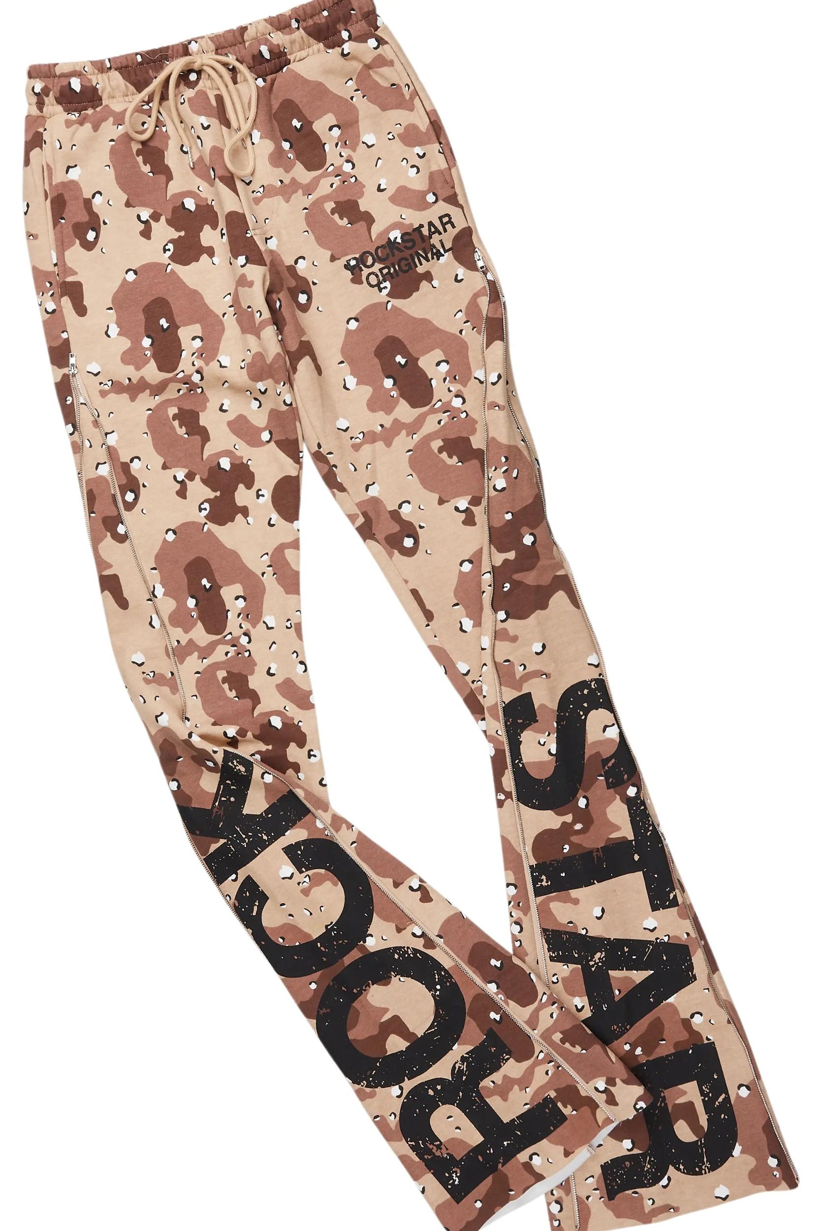 Deniska Desert Camo T-Shirt/Baggy Stacked Flare Track Set Male Product Image