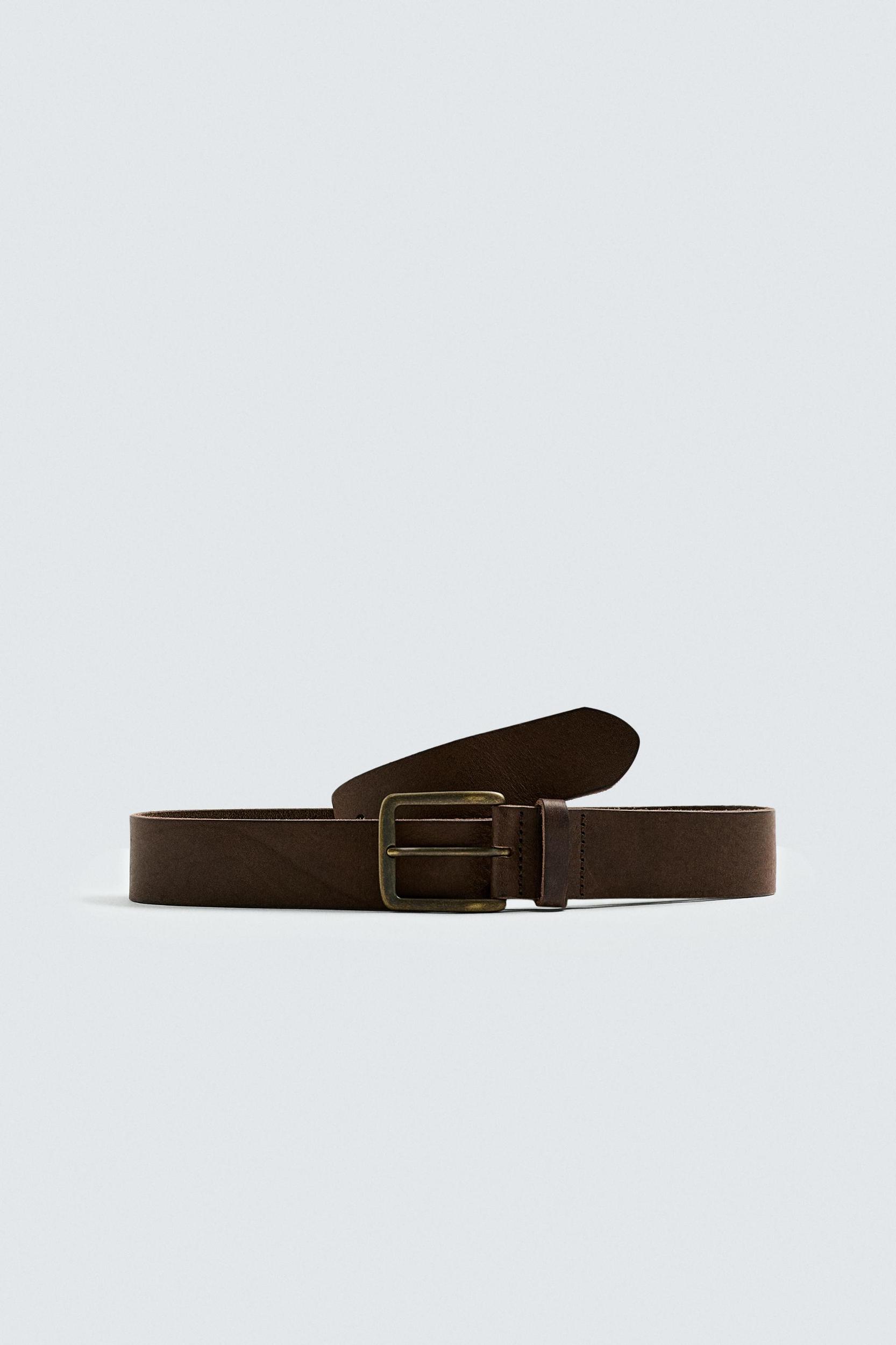 VINTAGE EFFECT LEATHER BELT Product Image