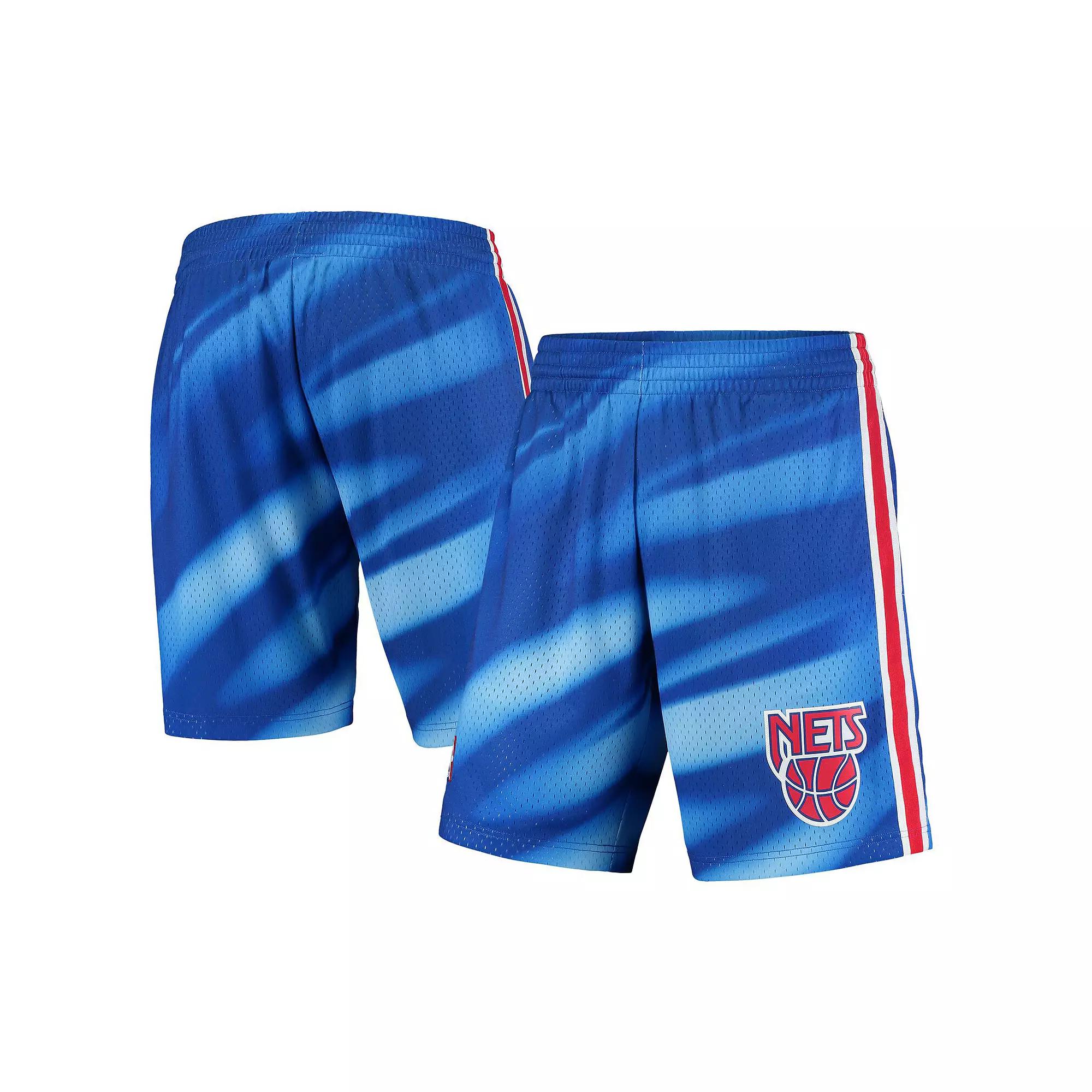 Men's Mitchell & Ness Blue New Jersey Nets Hardwood Classics Swingman Shorts,  Product Image