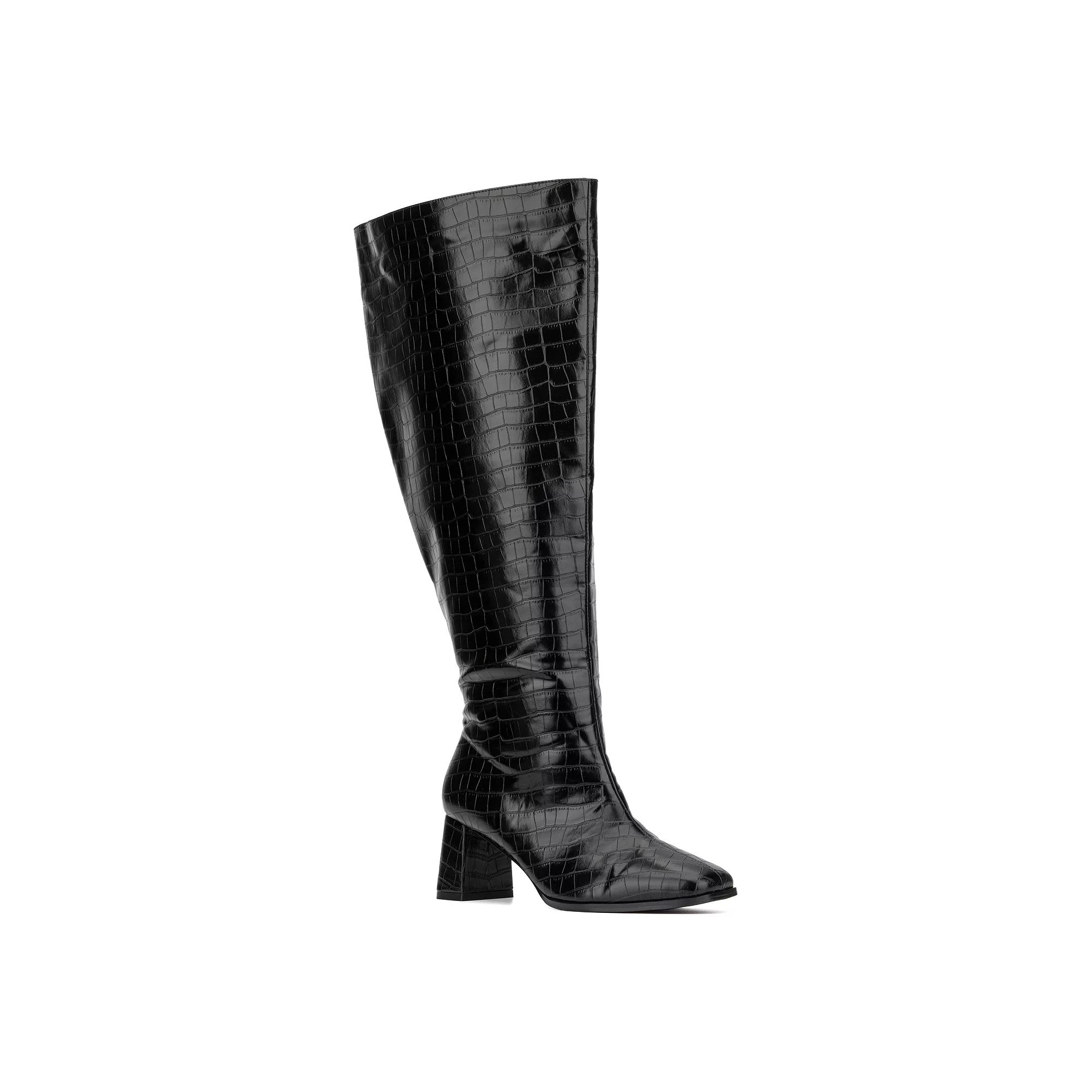 Fashion to Figure Milan Women's Extra Wide Calf Knee-High Boots, Size: 8 Wide, Black Product Image