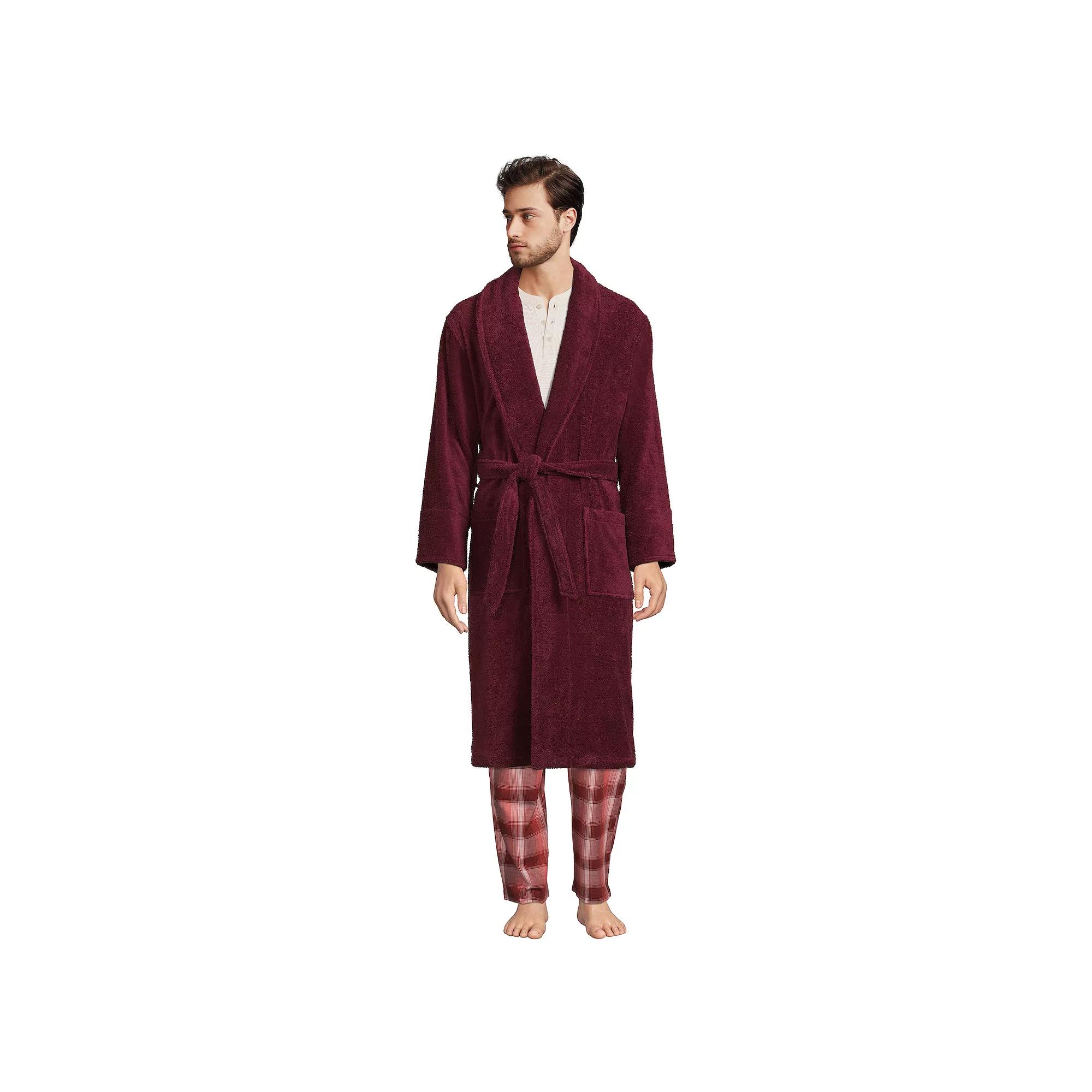 Men's Lands' End Calf-Length Turkish Terry Robe,  Product Image