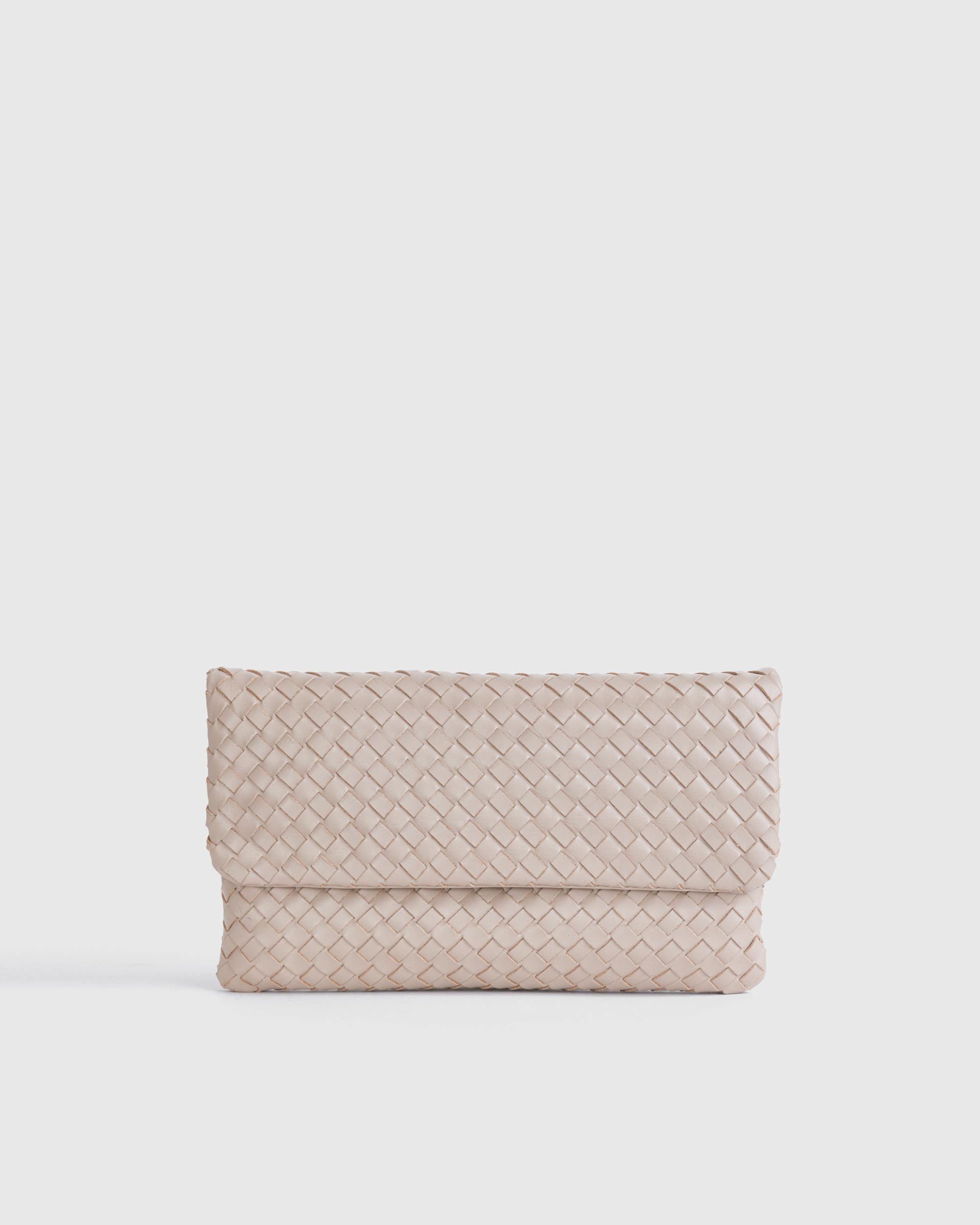 Quince | Women's Italian Leather Handwoven Convertible Clutch Product Image