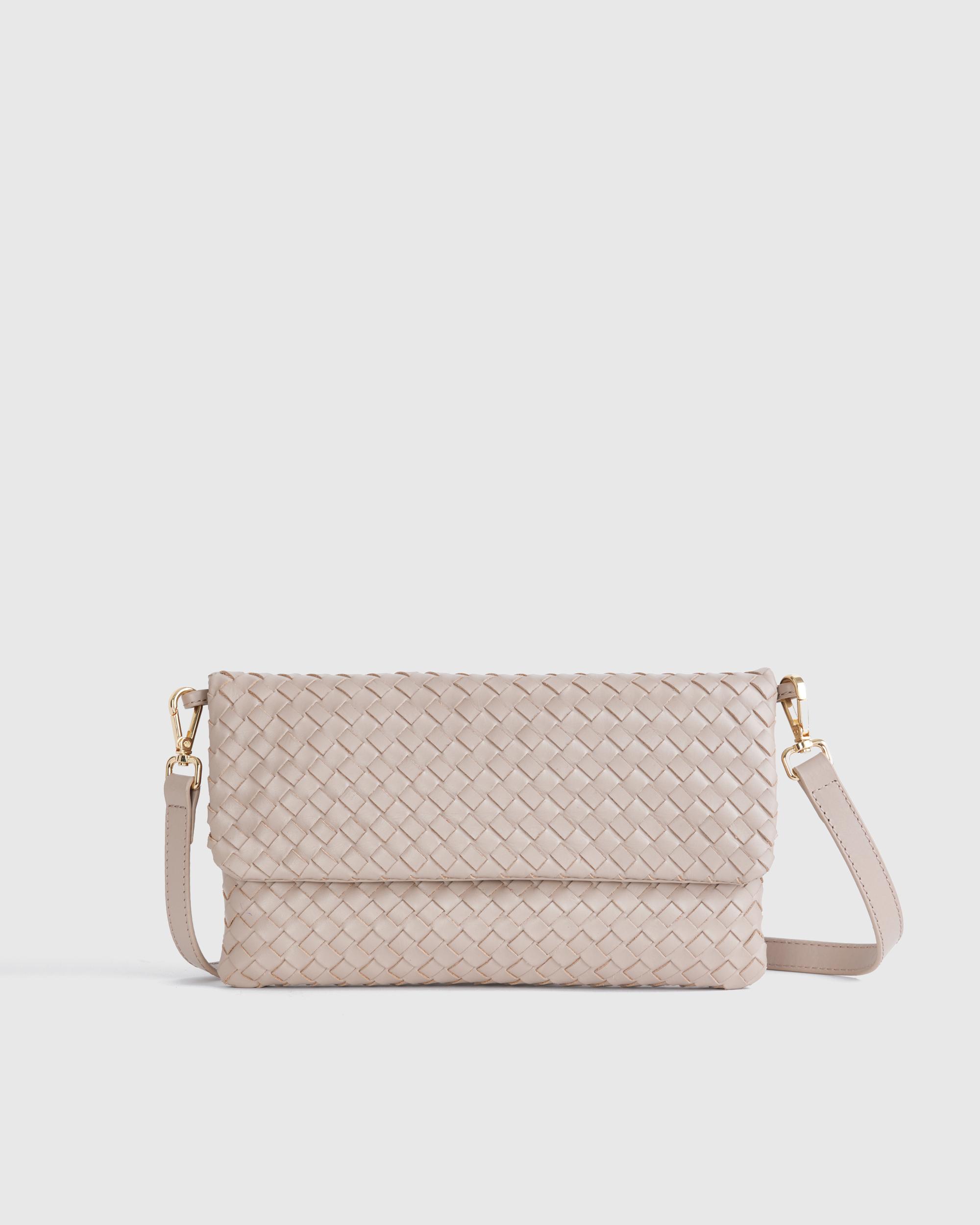 Quince | Women's Italian Leather Handwoven Convertible Clutch Product Image