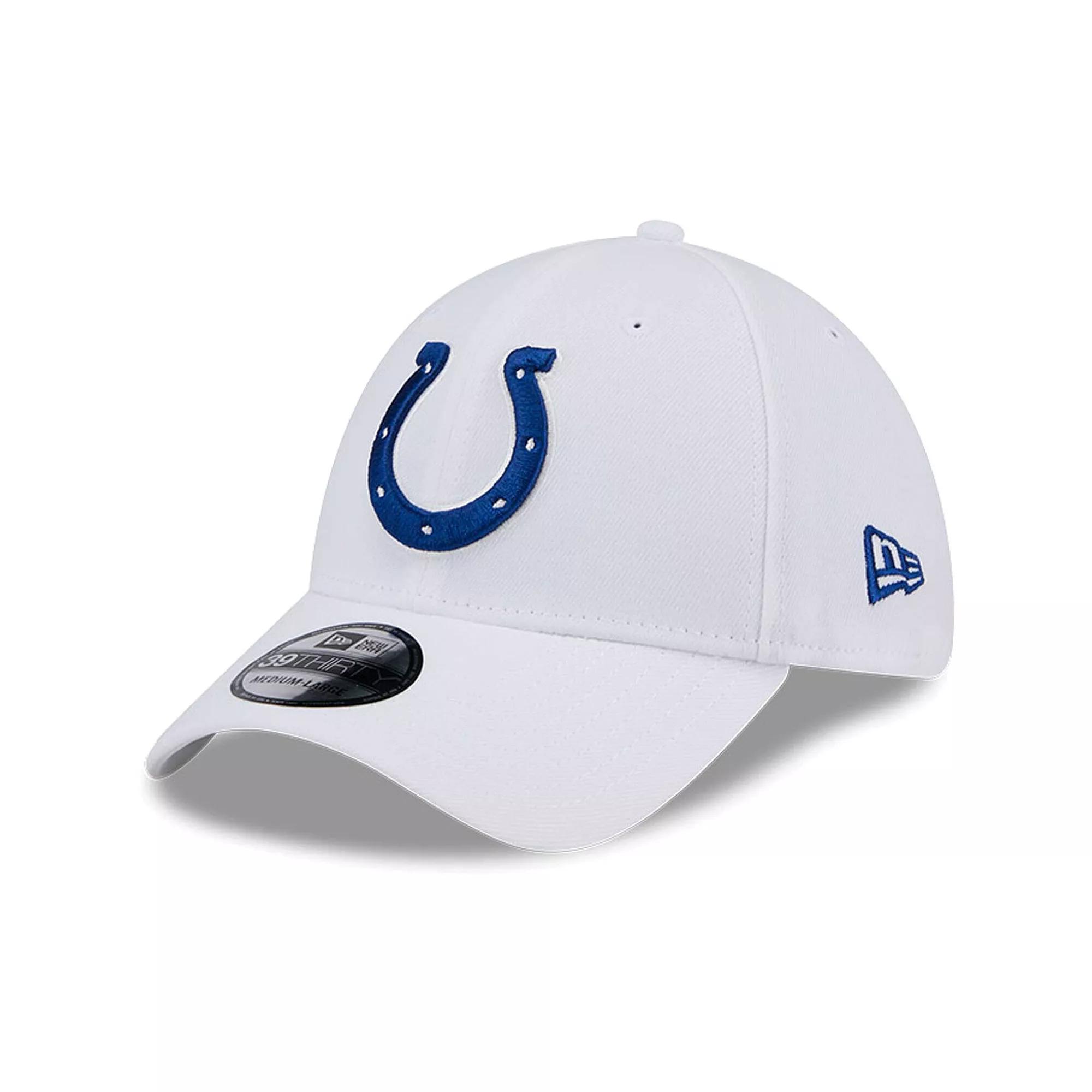 Men's New Era White Indianapolis Colts Main 39THIRTY Flex Hat, Size: Small/Medium Product Image