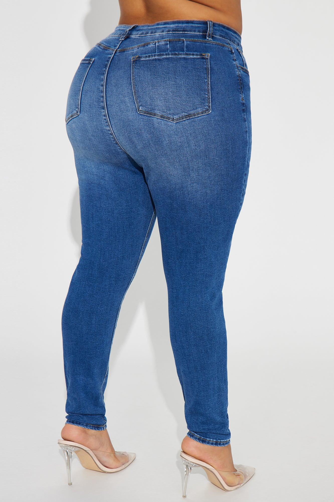 Bea Ripped Booty Lifter Skinny Jeans - Medium Wash Product Image