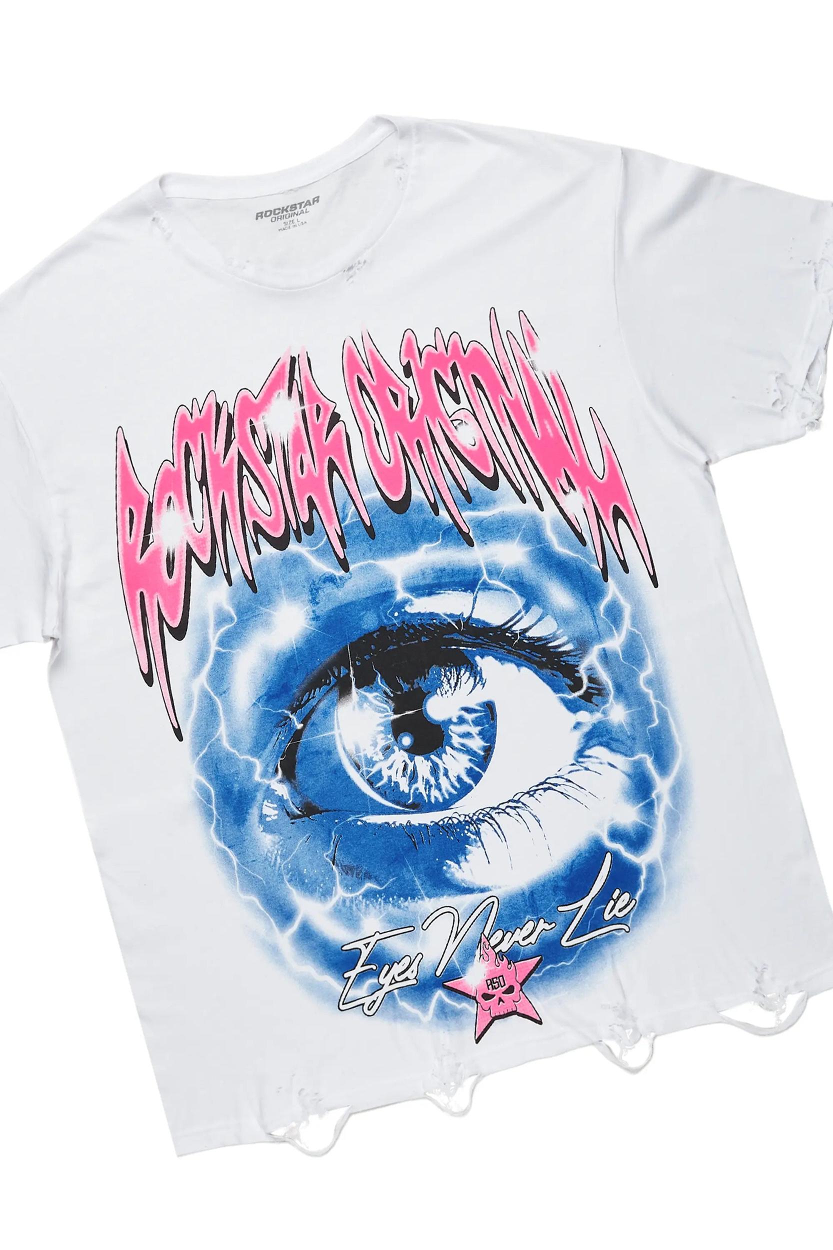 Pello White/Blue T-Shirt & Grib Baggy Fit Jean Bundle Male Product Image