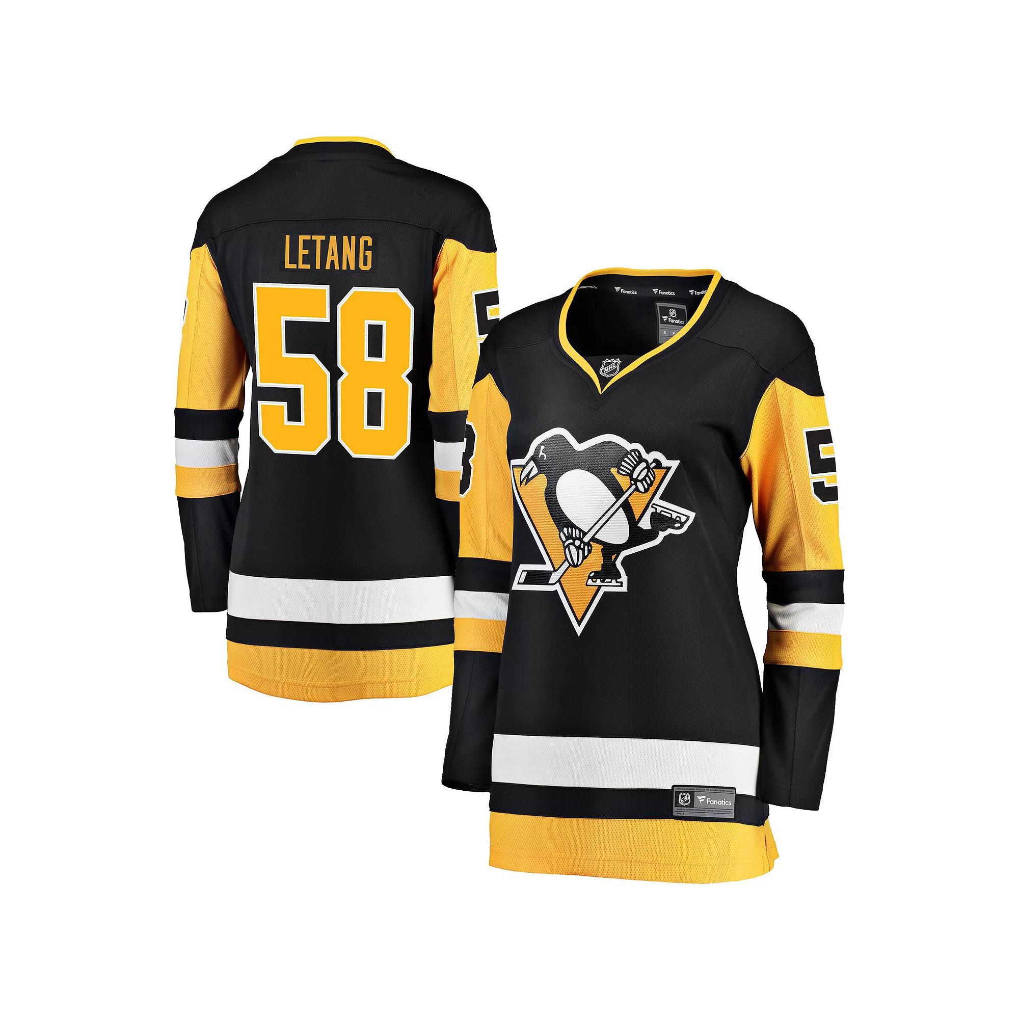 Women's Fanatics Branded Kris Letang Black Home Breakaway Player Jersey, Size: 2XL Product Image