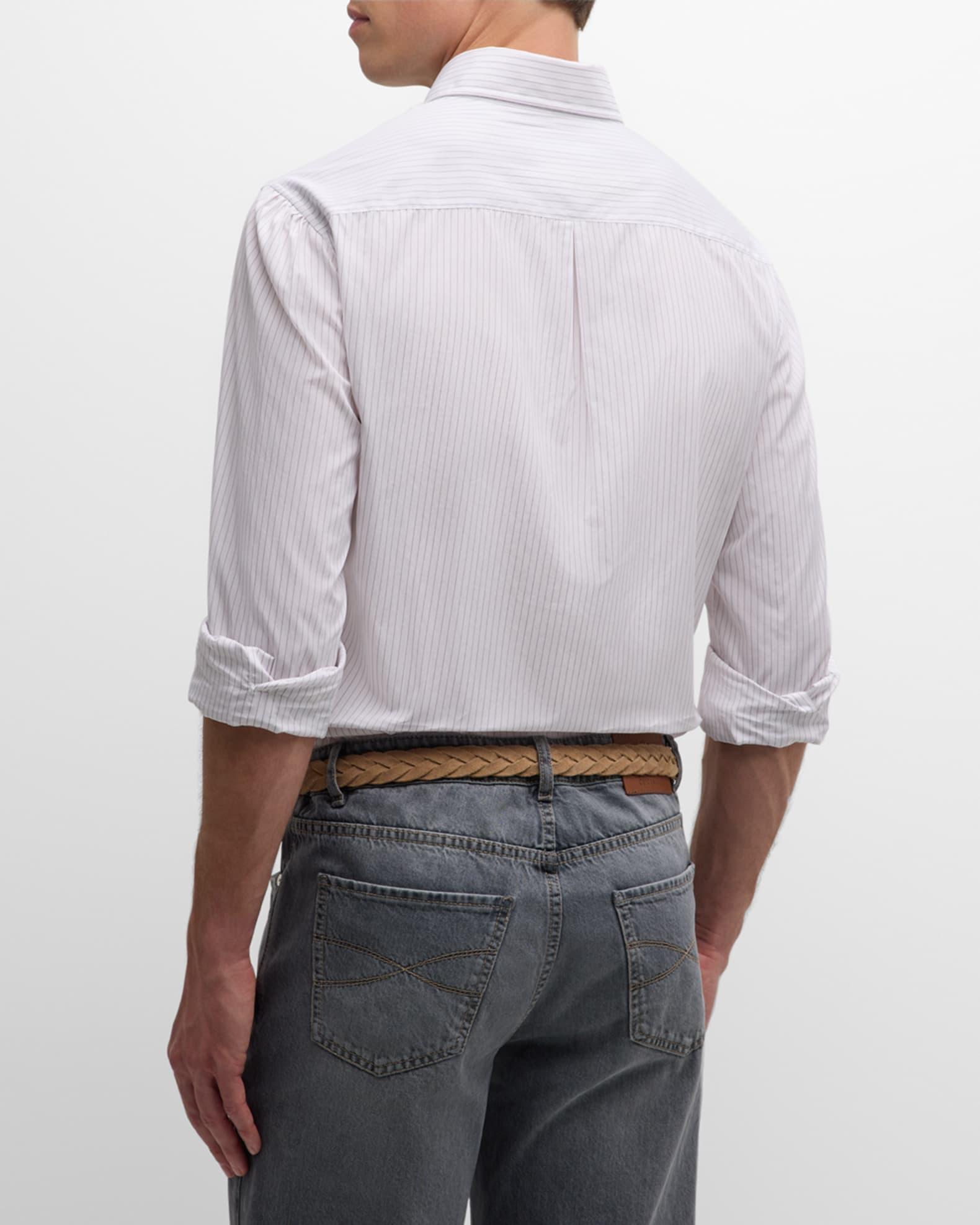 Men's Micro-Bacchetta Stripe Cotton Sport Shirt Product Image