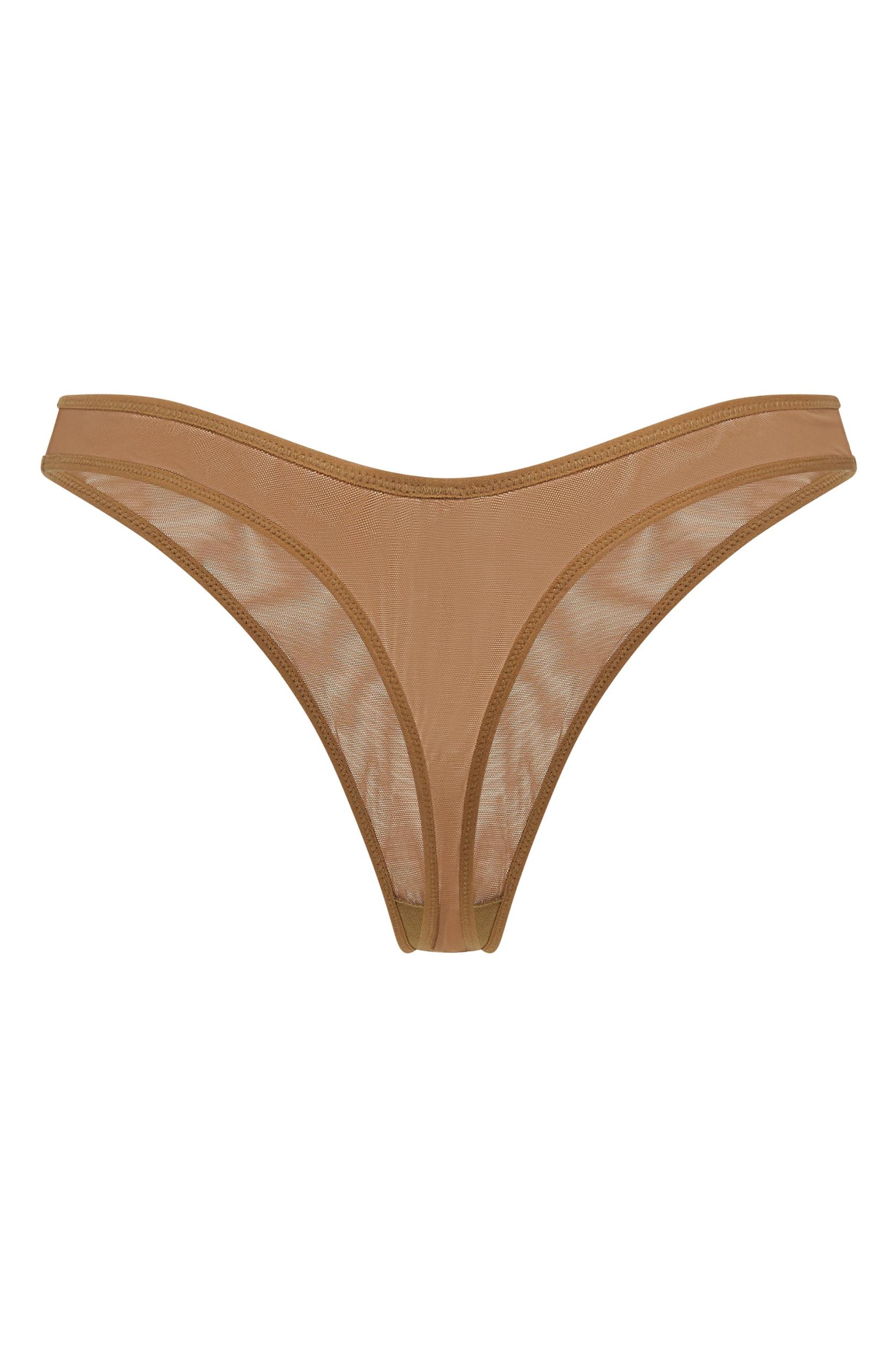Soft Mesh Thong in Almond Product Image