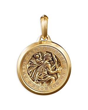 Mens St. Christopher Amulet in 18K Yellow Gold, 34.5mm Product Image