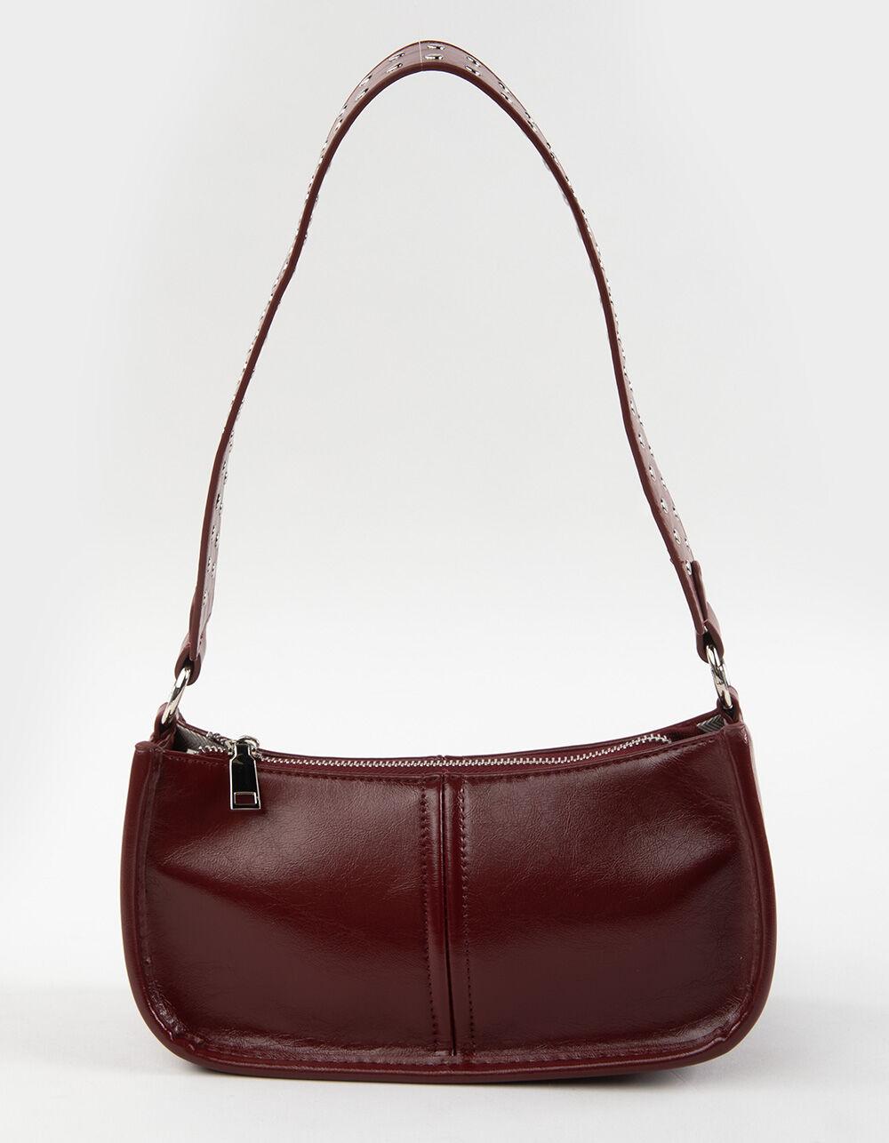 Tatum Studded Shoulder Bag - BURGUNDY Product Image