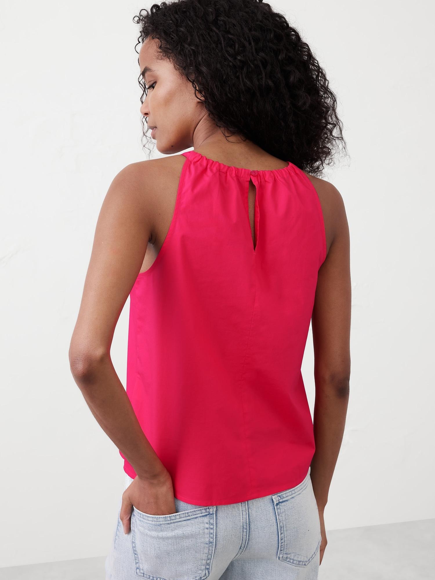 Gathered Poplin Top Product Image