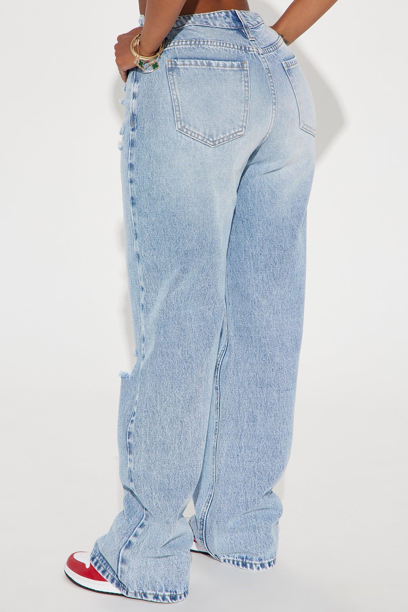 Wondering Why Ripped Straight Leg Jeans - Medium Wash Product Image