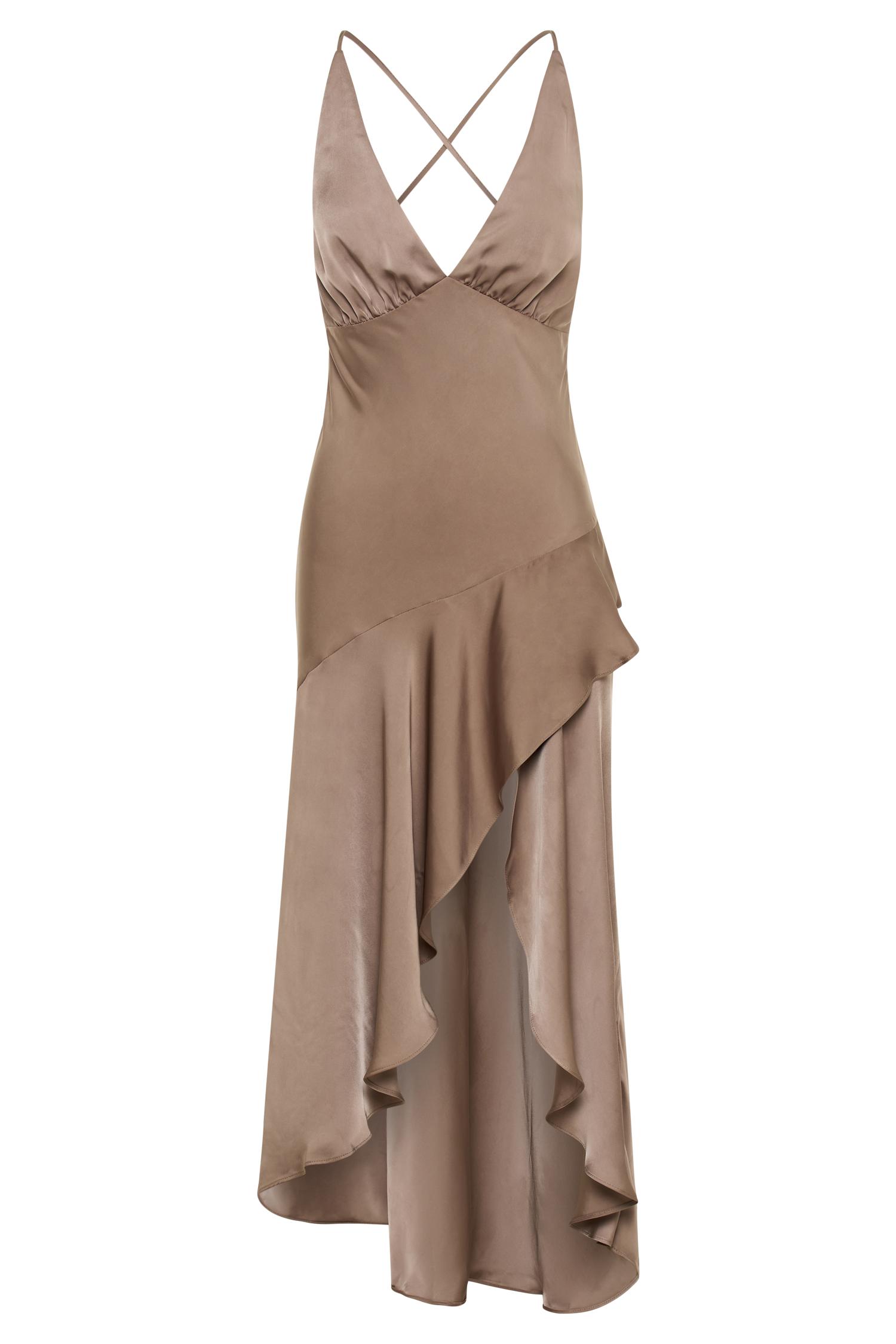 Casey Satin Midi Dress - Mocha Product Image