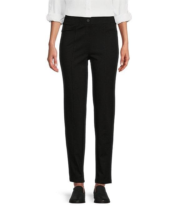 Intro Bella Solid Double Knit Slim Her Straight Leg Pants Product Image