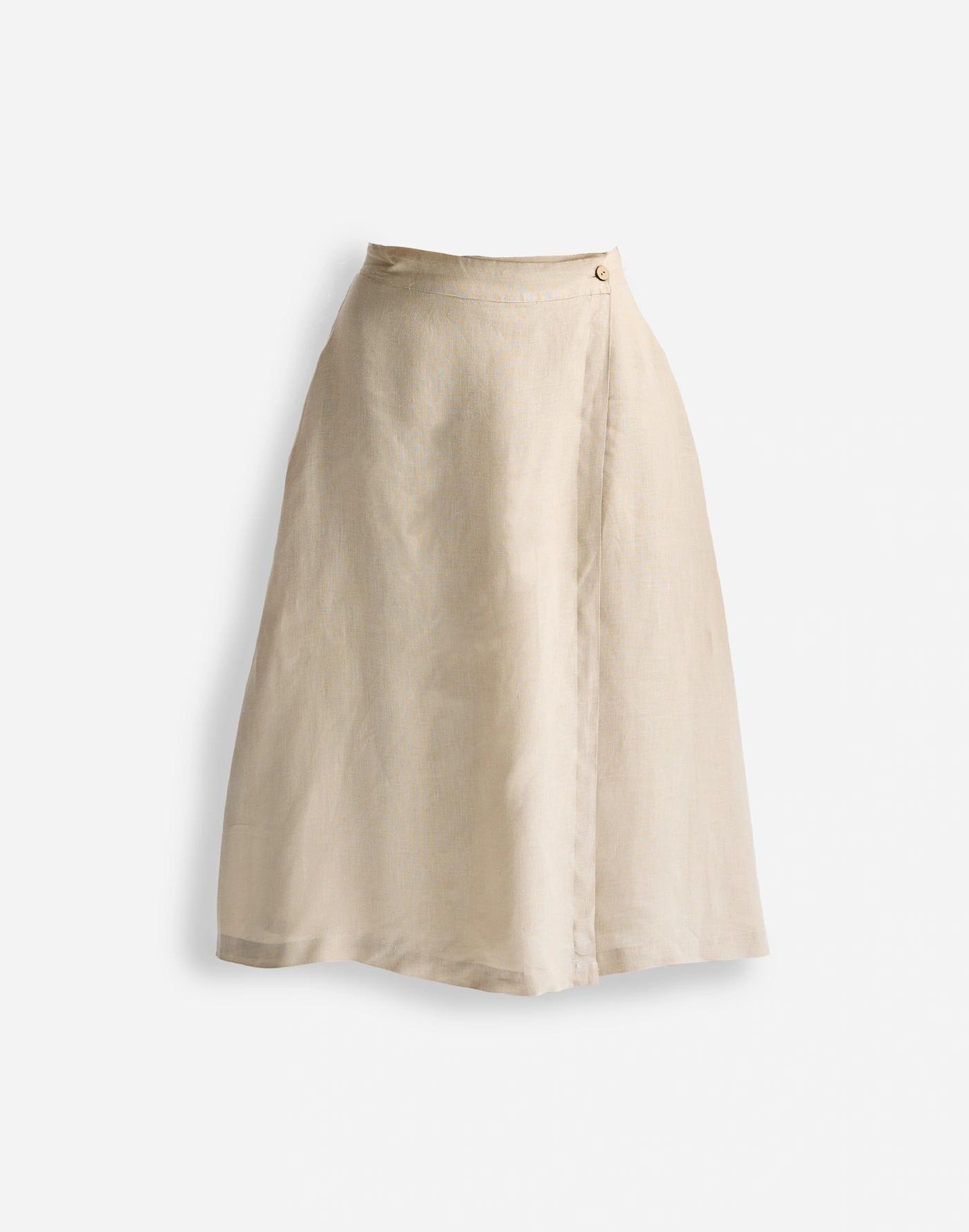 Reistor® Overlap Midi Skirt in 100% Neutral Beige Hemp Product Image