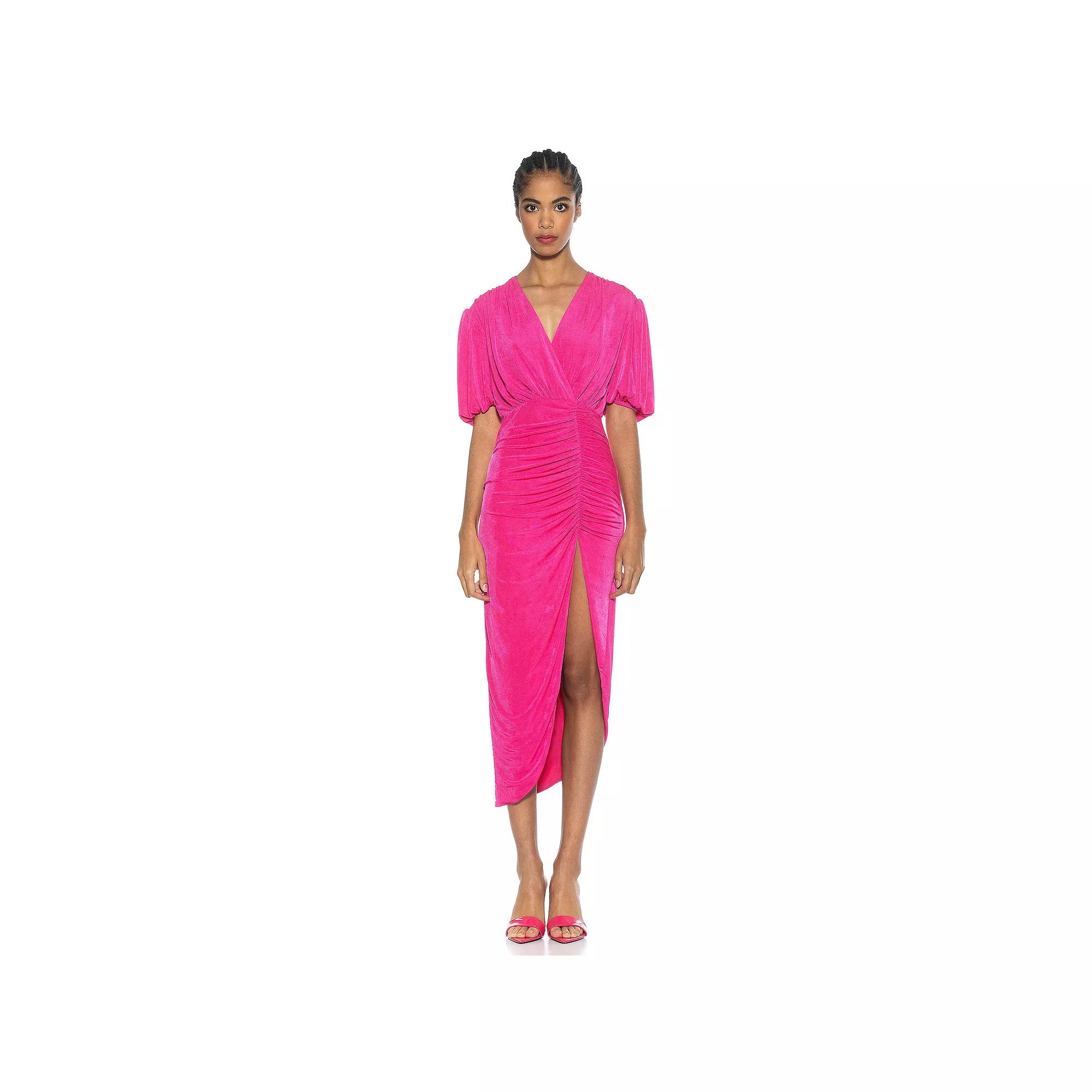 Women's ALEXIA ADMOR Fern Puff Sleeve Draped Dress,  Product Image