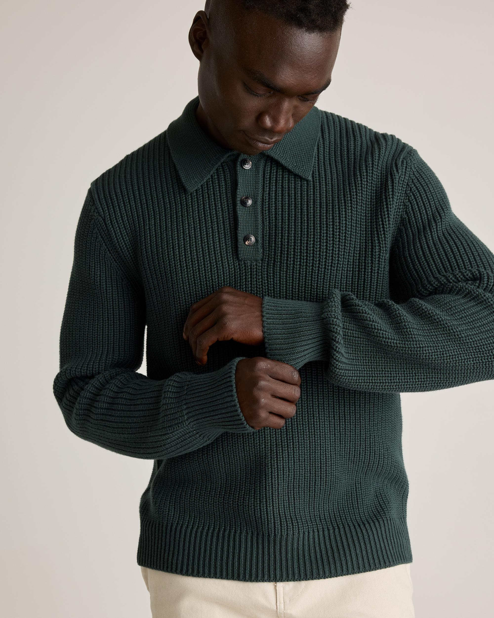 Quince | Men's Fisherman Polo Sweater Organic Cotton Product Image
