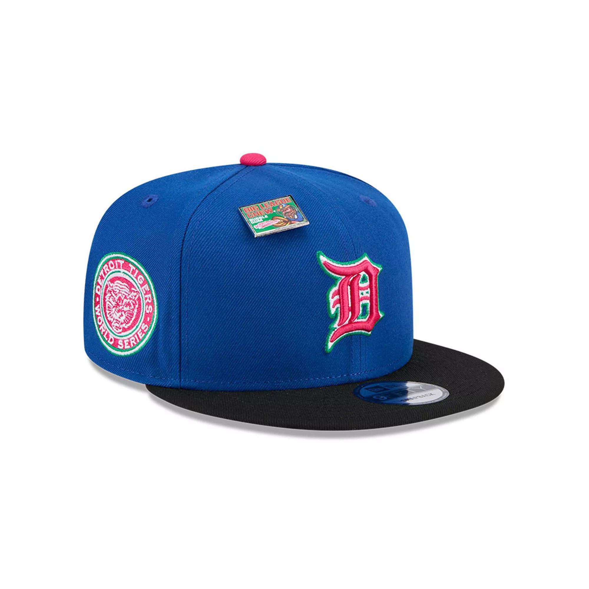 Men's New Era Royal/Black Detroit Tigers Watermelon Big League Chew Flavor Pack 9FIFTY Snapback Hat, Blue Product Image