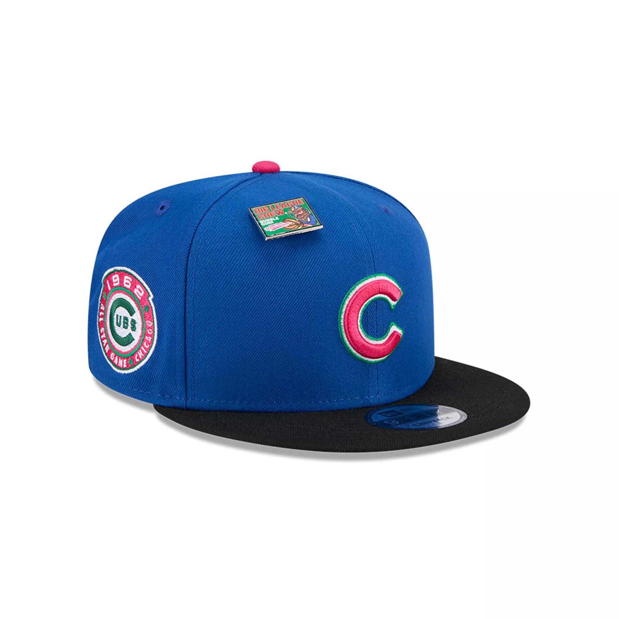 Men's New Era Royal/Black Chicago Cubs Watermelon Big League Chew Flavor Pack 9FIFTY Snapback Hat, Blue Product Image